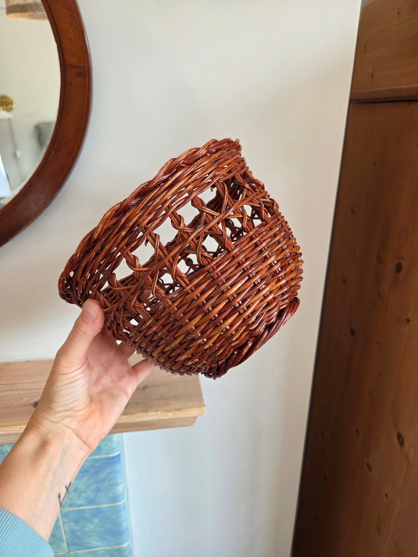 Vintage Wicker Plant Pot Basket