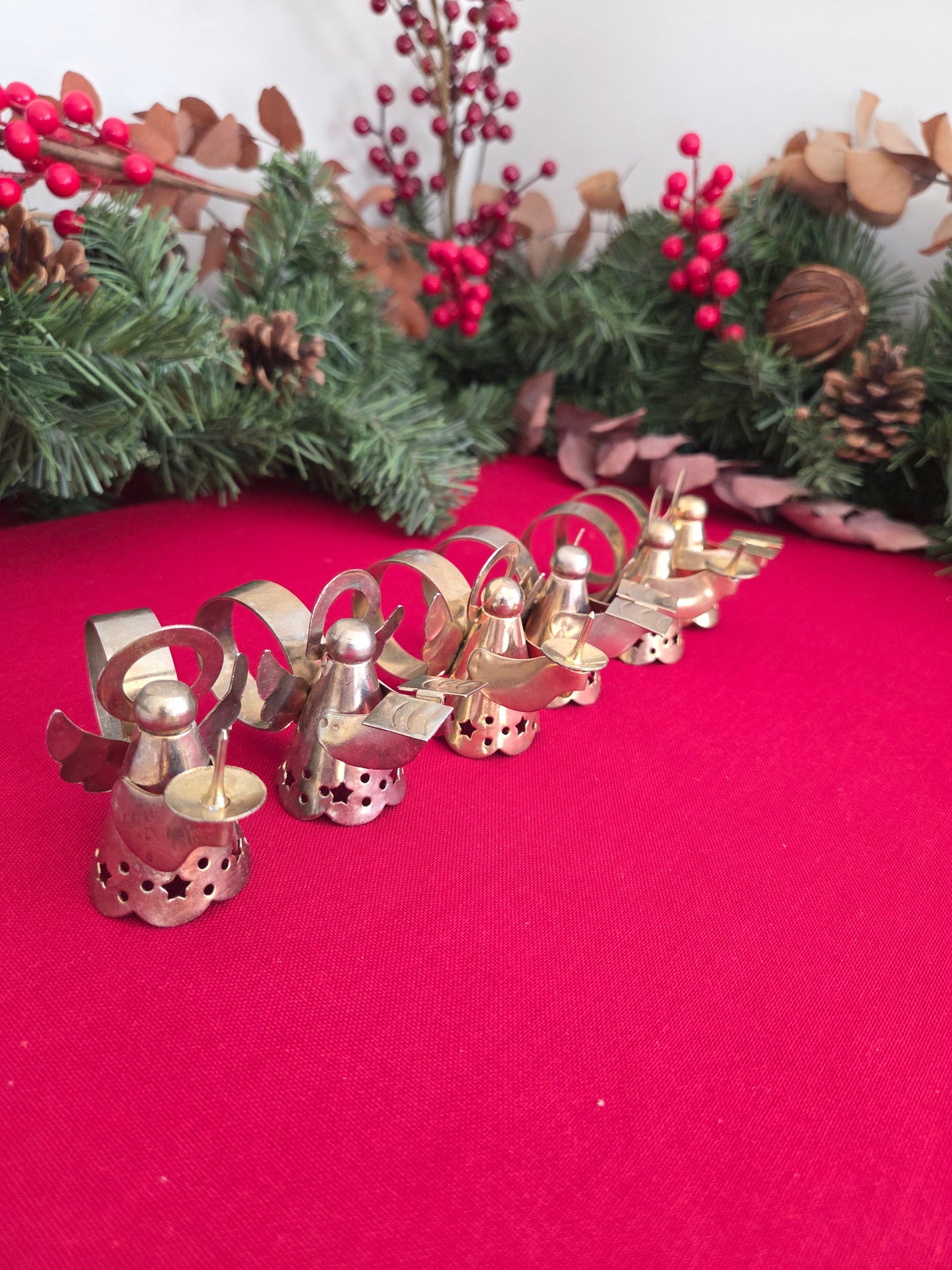 Set of Six Brass Angel Napkin Rings (1/2)