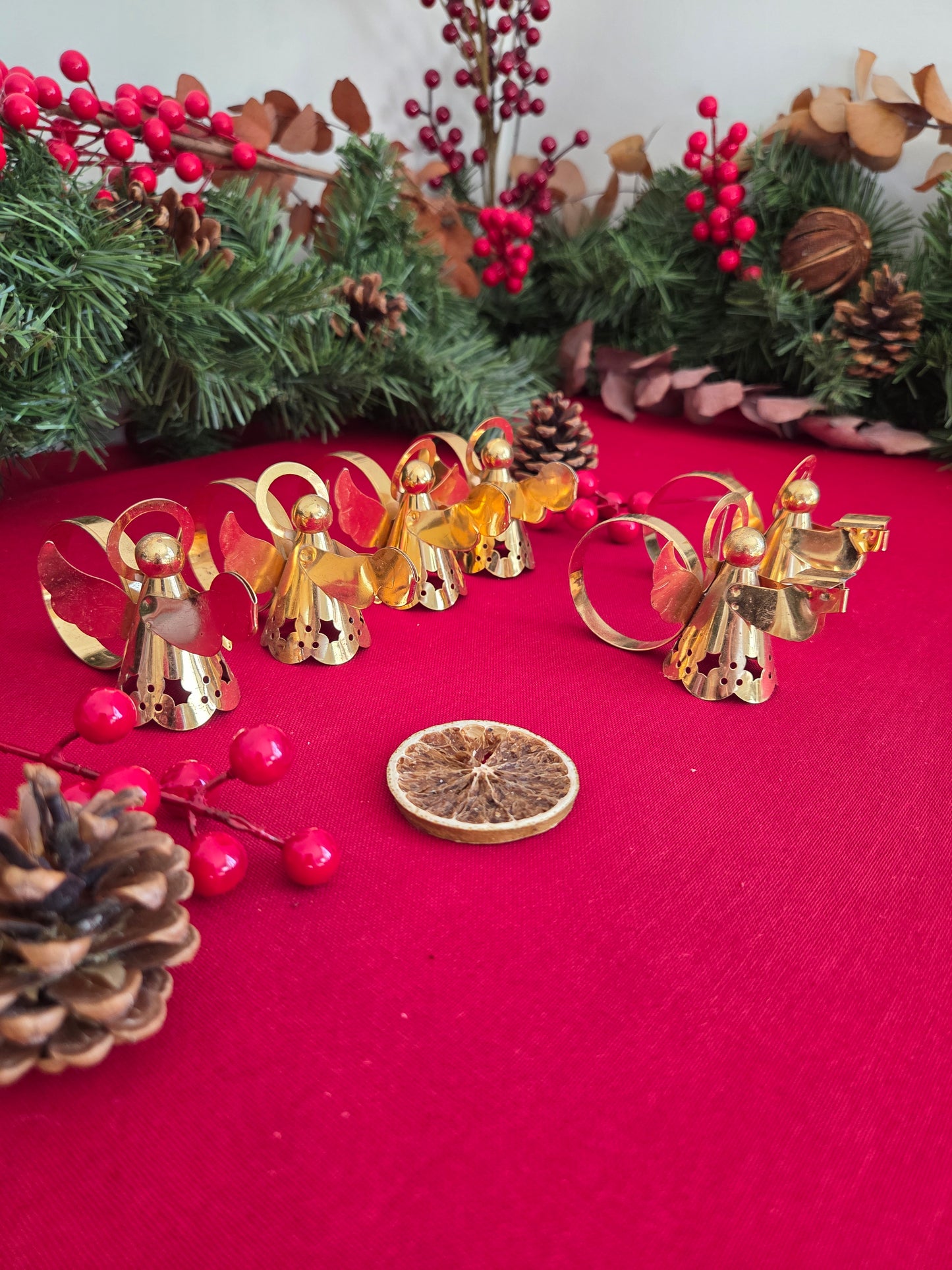Set of Six Brass Angel Napkin Rings (2/2)