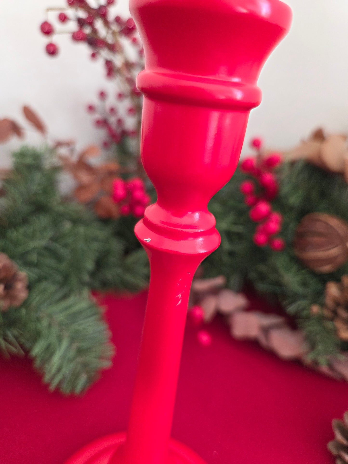 Tall Red Candlestick