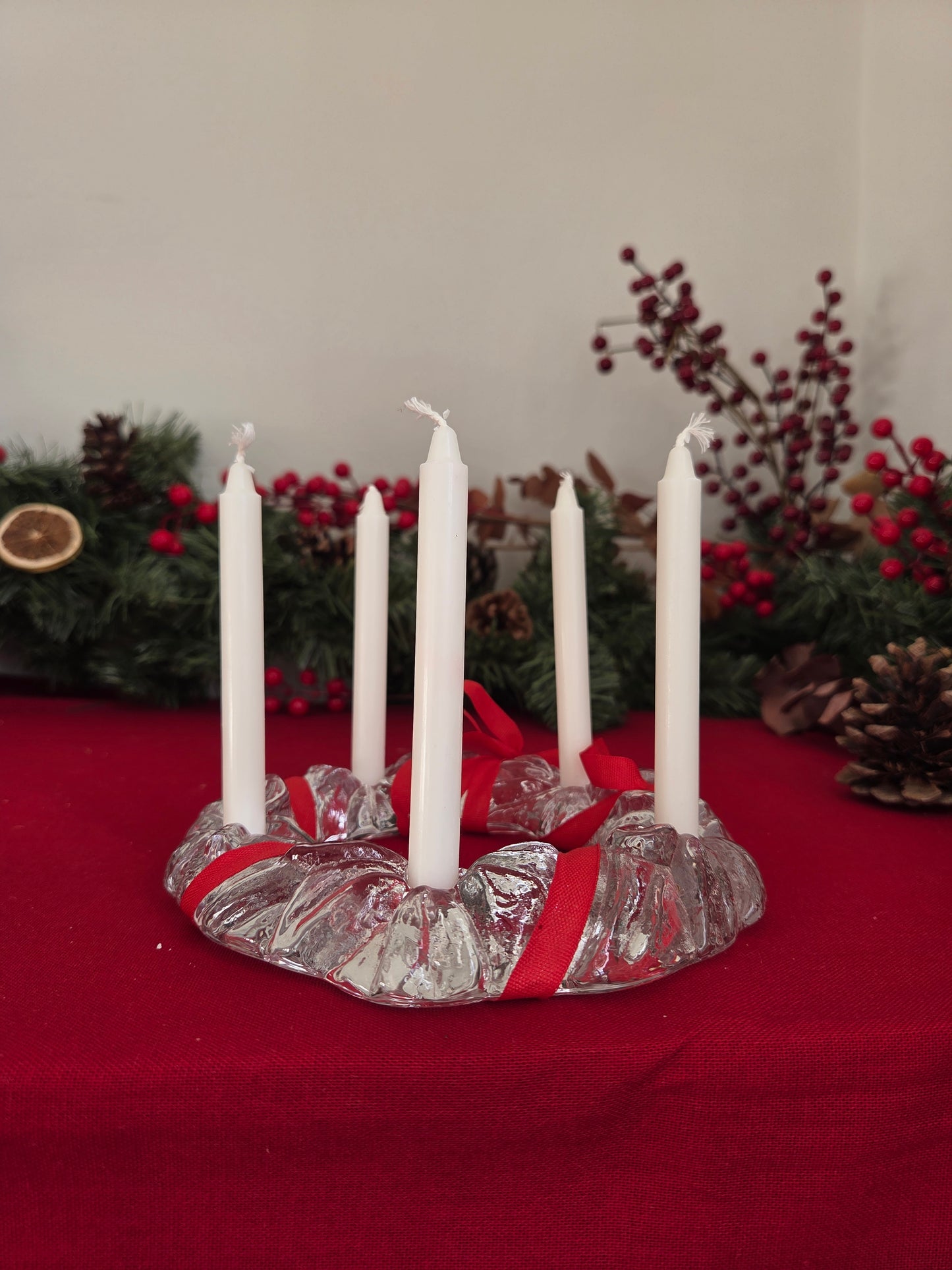 Art Glass Christmas Candelabra