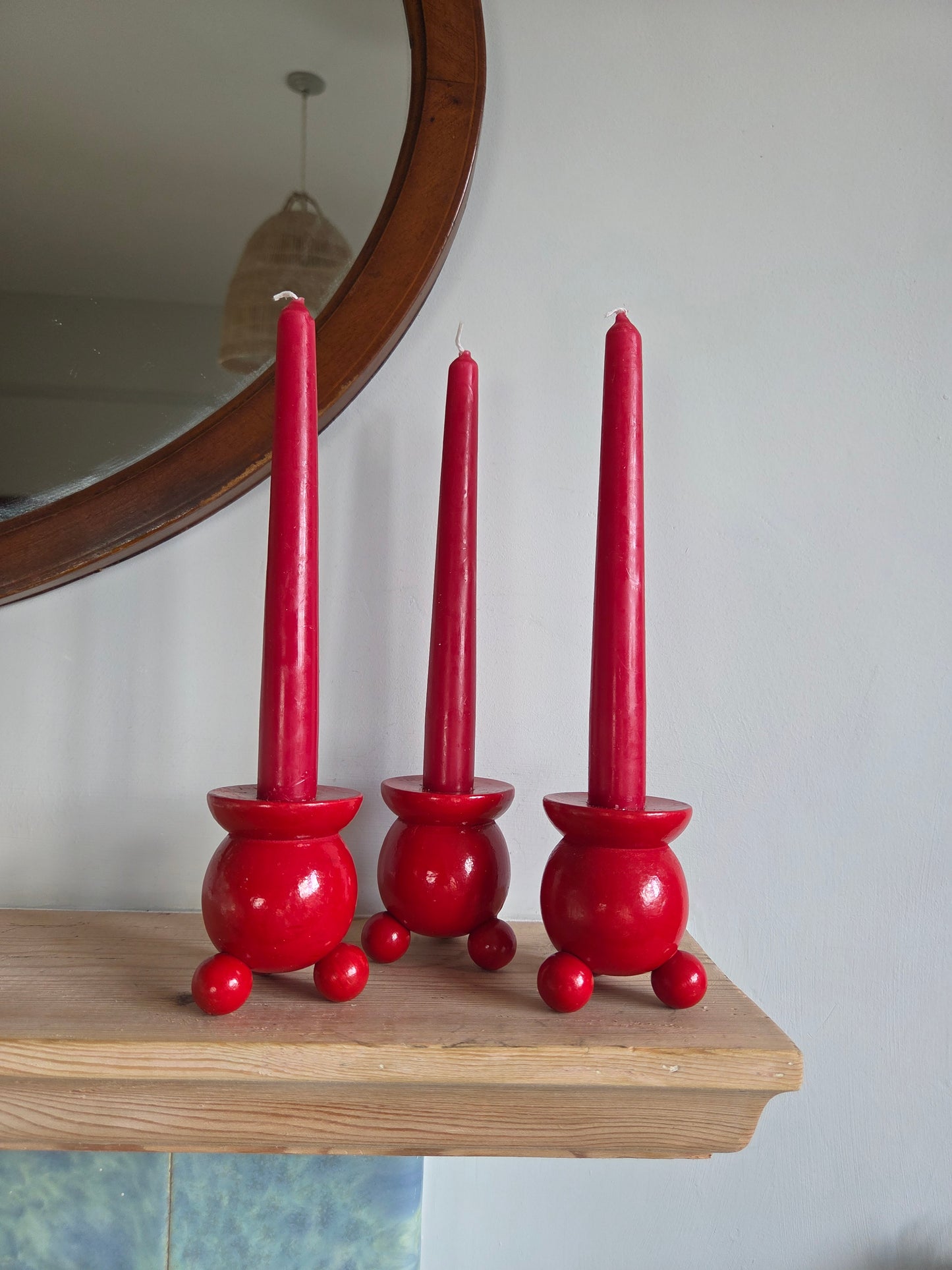 Swedish Christmas Candle Holder - Trio Medium Plain