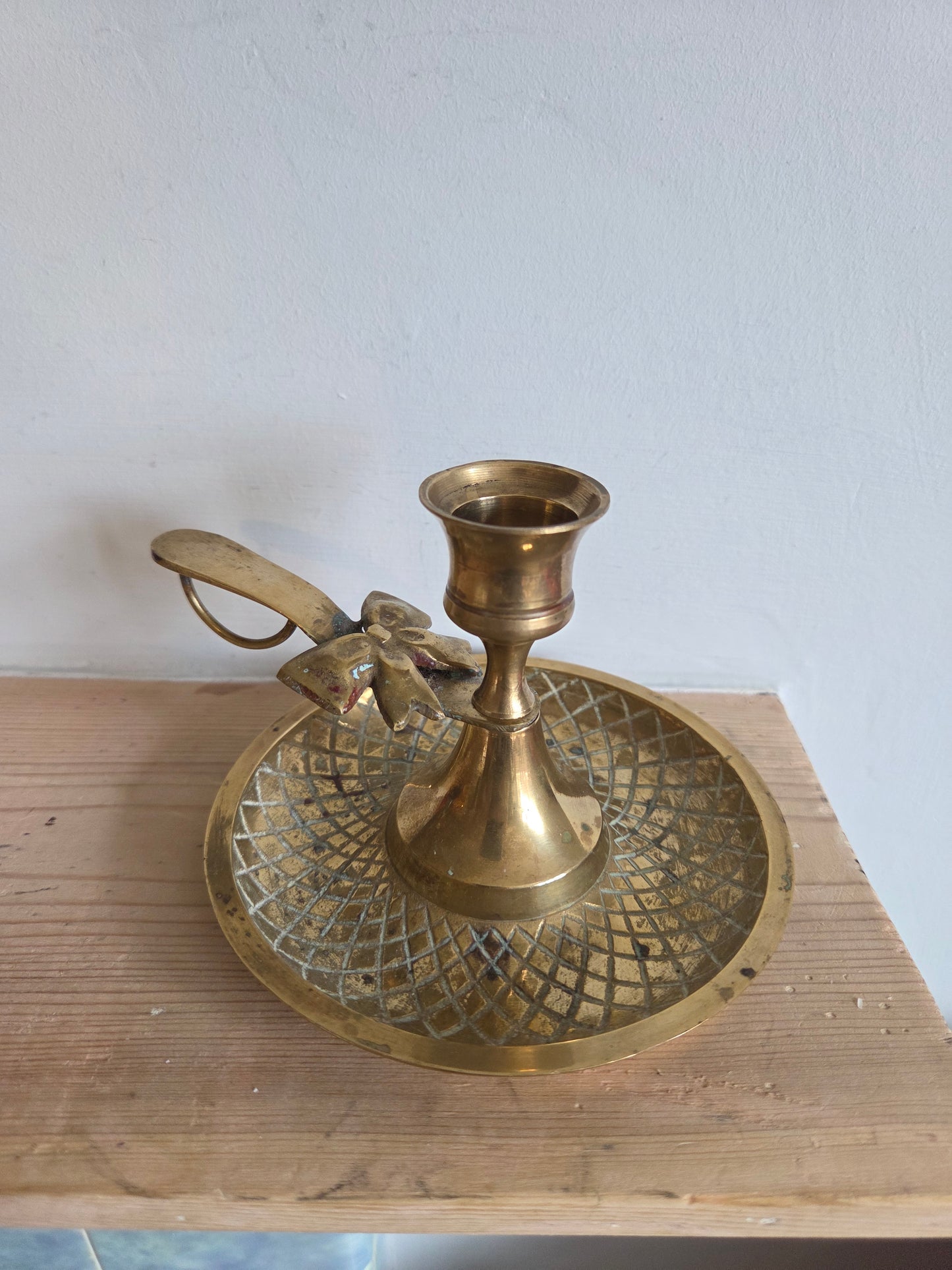 Brass Bow Chamberstick