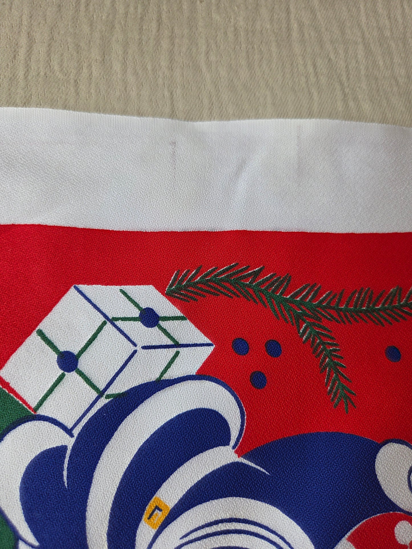 Vintage Swedish Christmas Tablecloth - Candles, Tomtes and Baubles