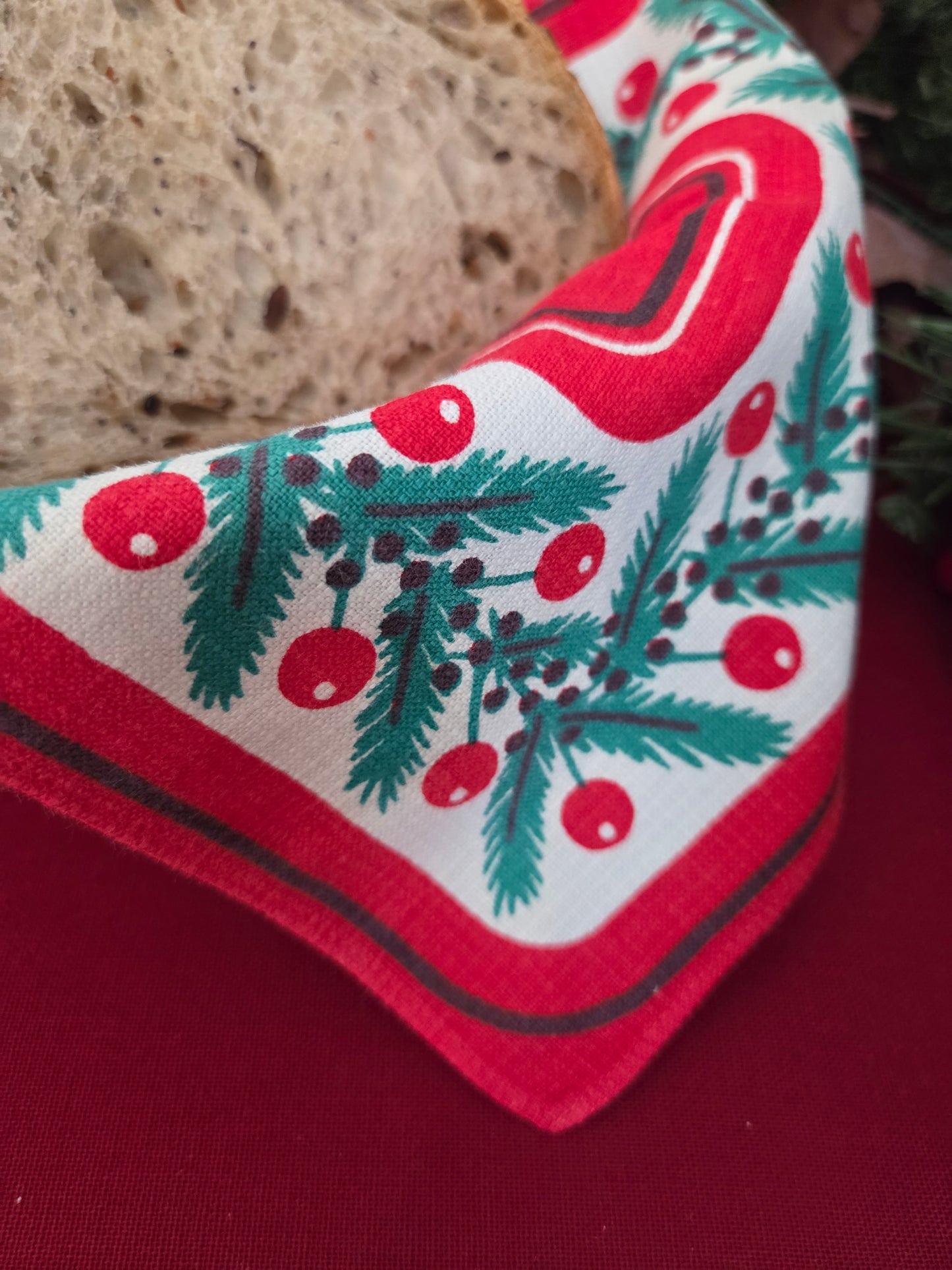 Vintage Swedish Christmas Placemat - Berries