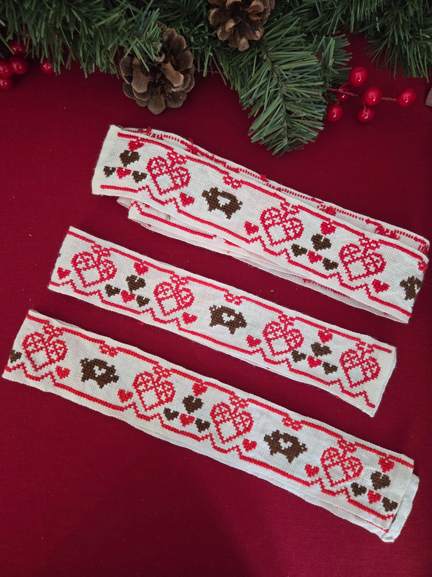 Embroidered Christmas Ribbon