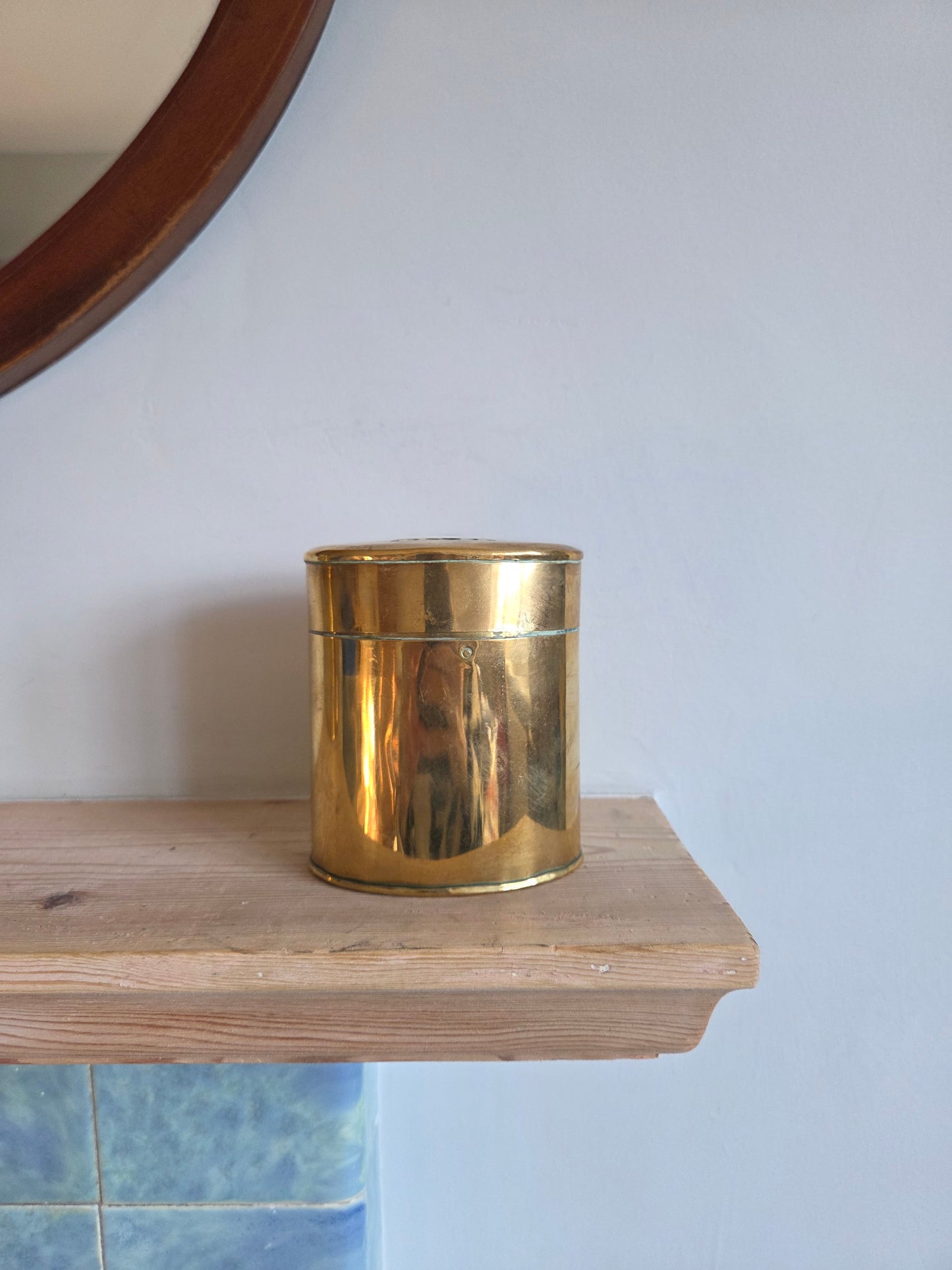 Oval Brass Pot with Heart Cutouts