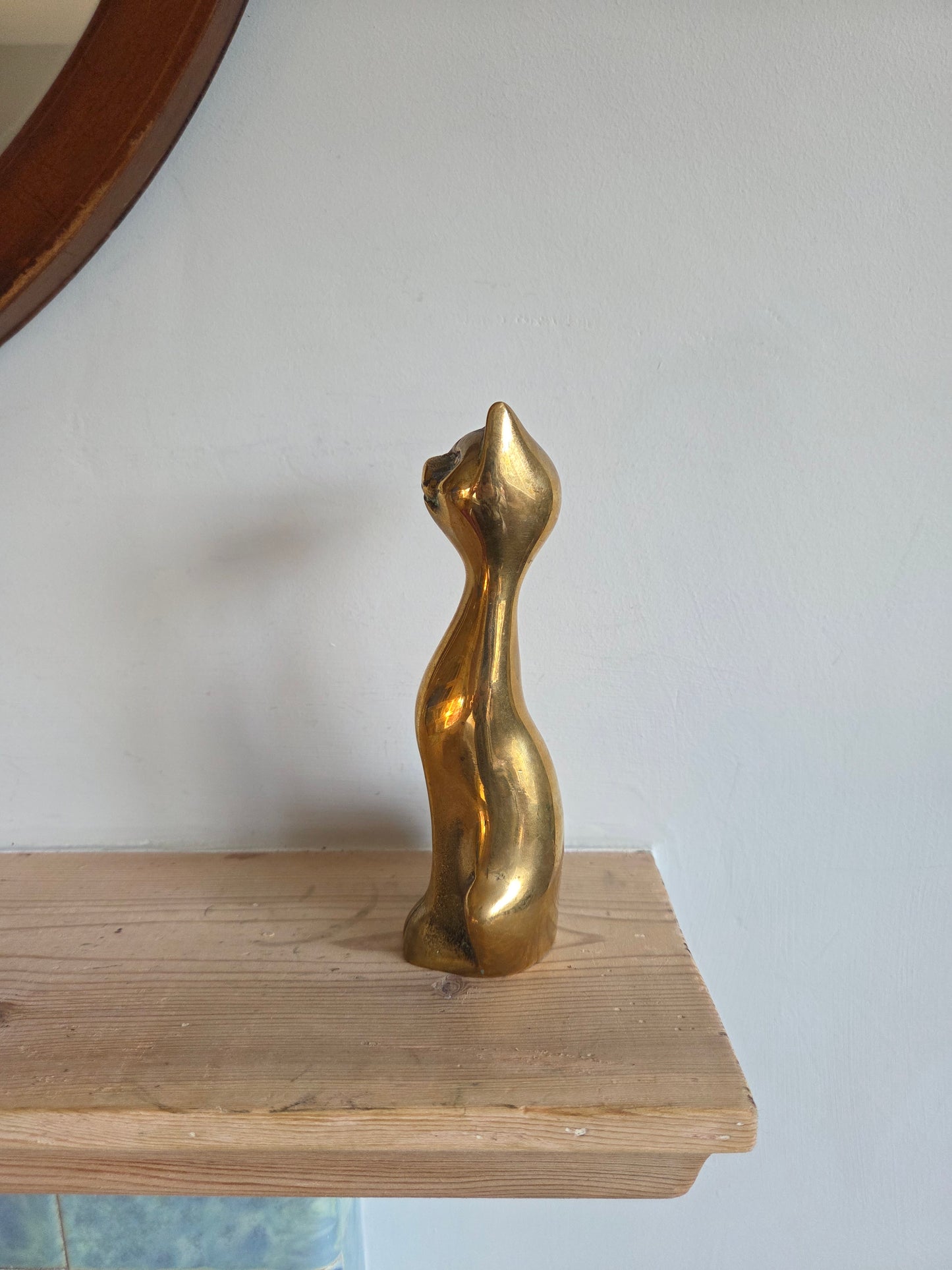 Brass Cat Bookend Ornament