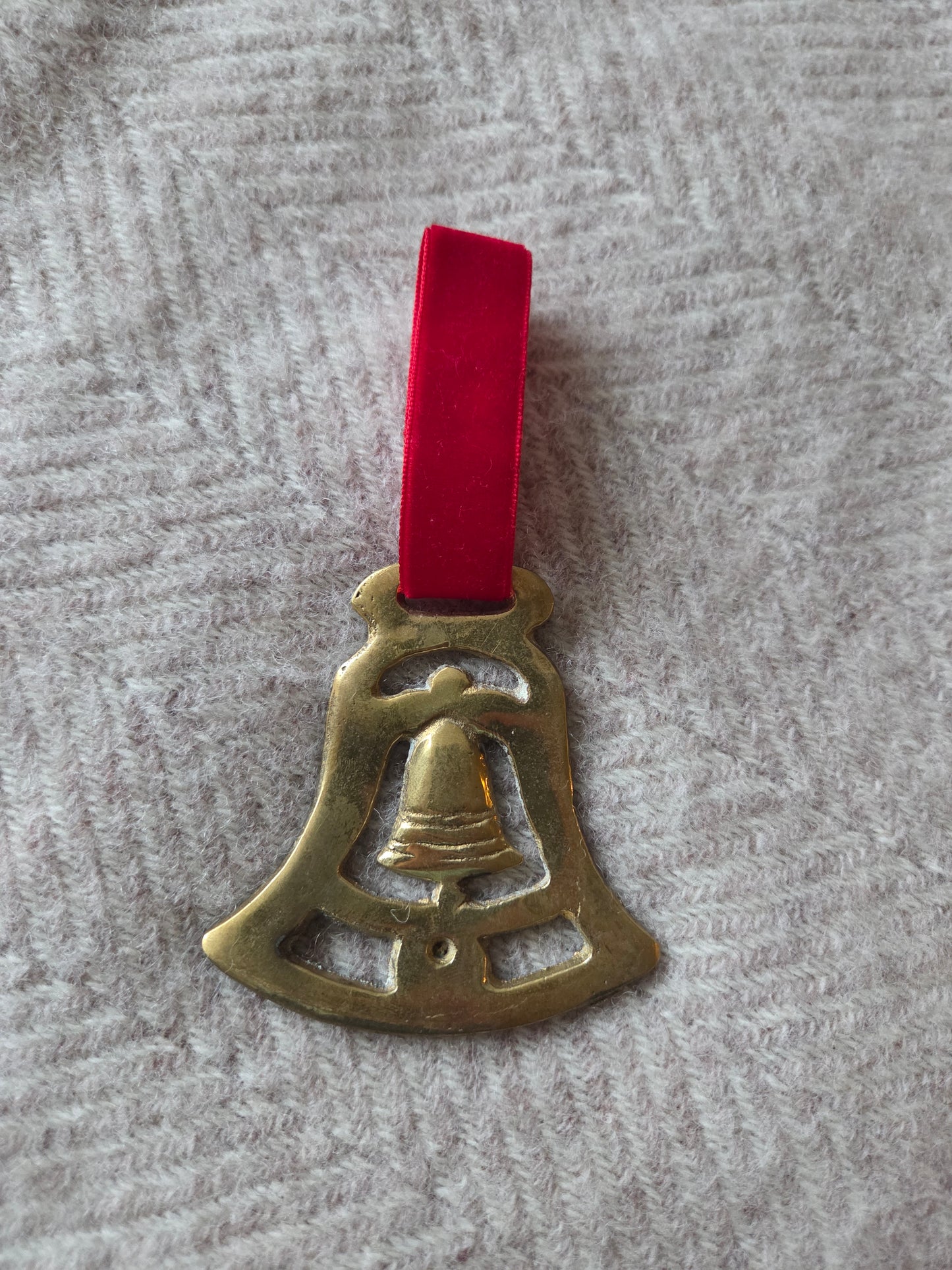 Double Bell Brass Christmas Decoration