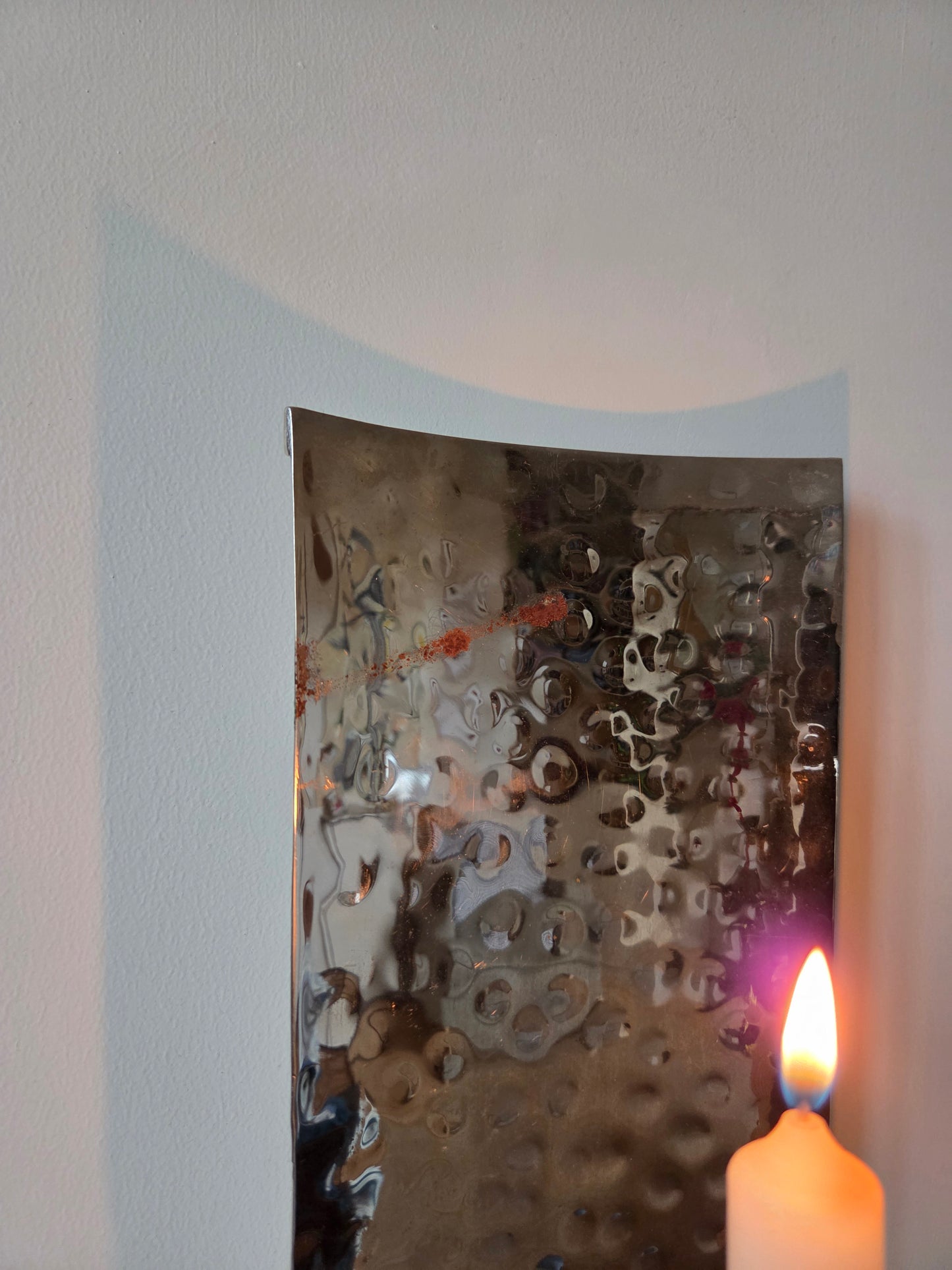 Hammered Silver Candle Sconces