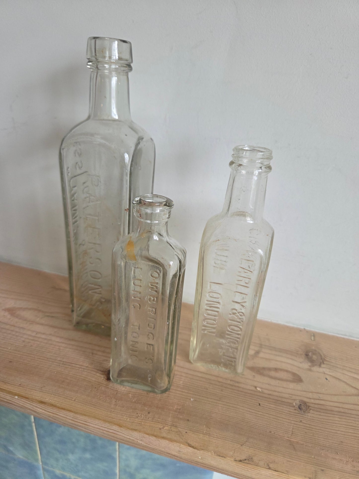 Set of 3 Glass Bottles