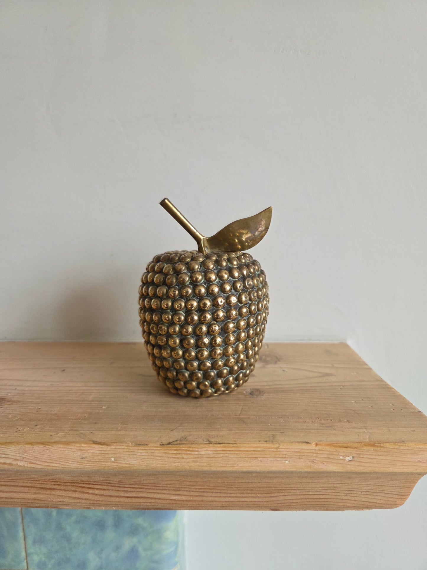 Large Brass Bobble Apple Ornament