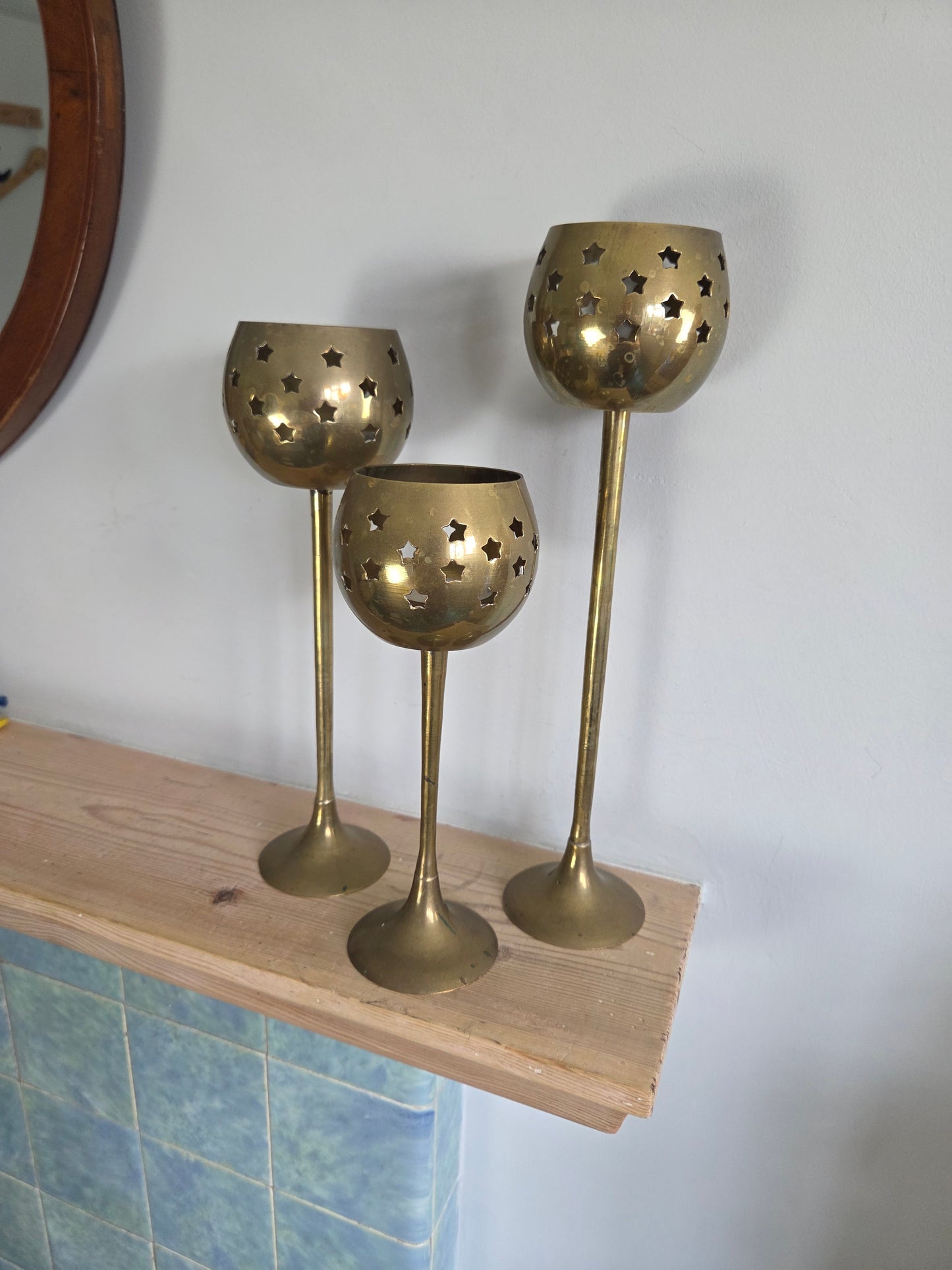 Set of Three Star Tealight holders