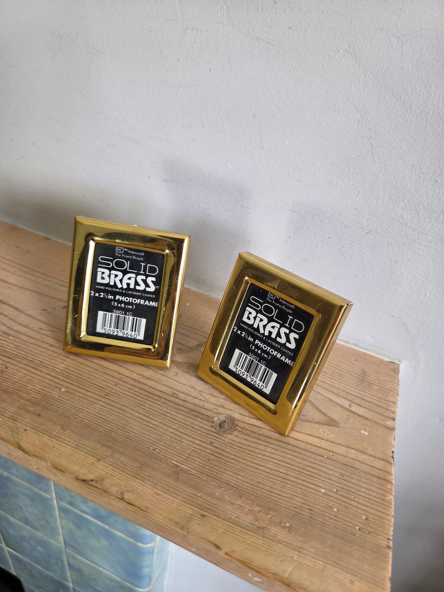 A Pair of Mini Brass Photo Frames