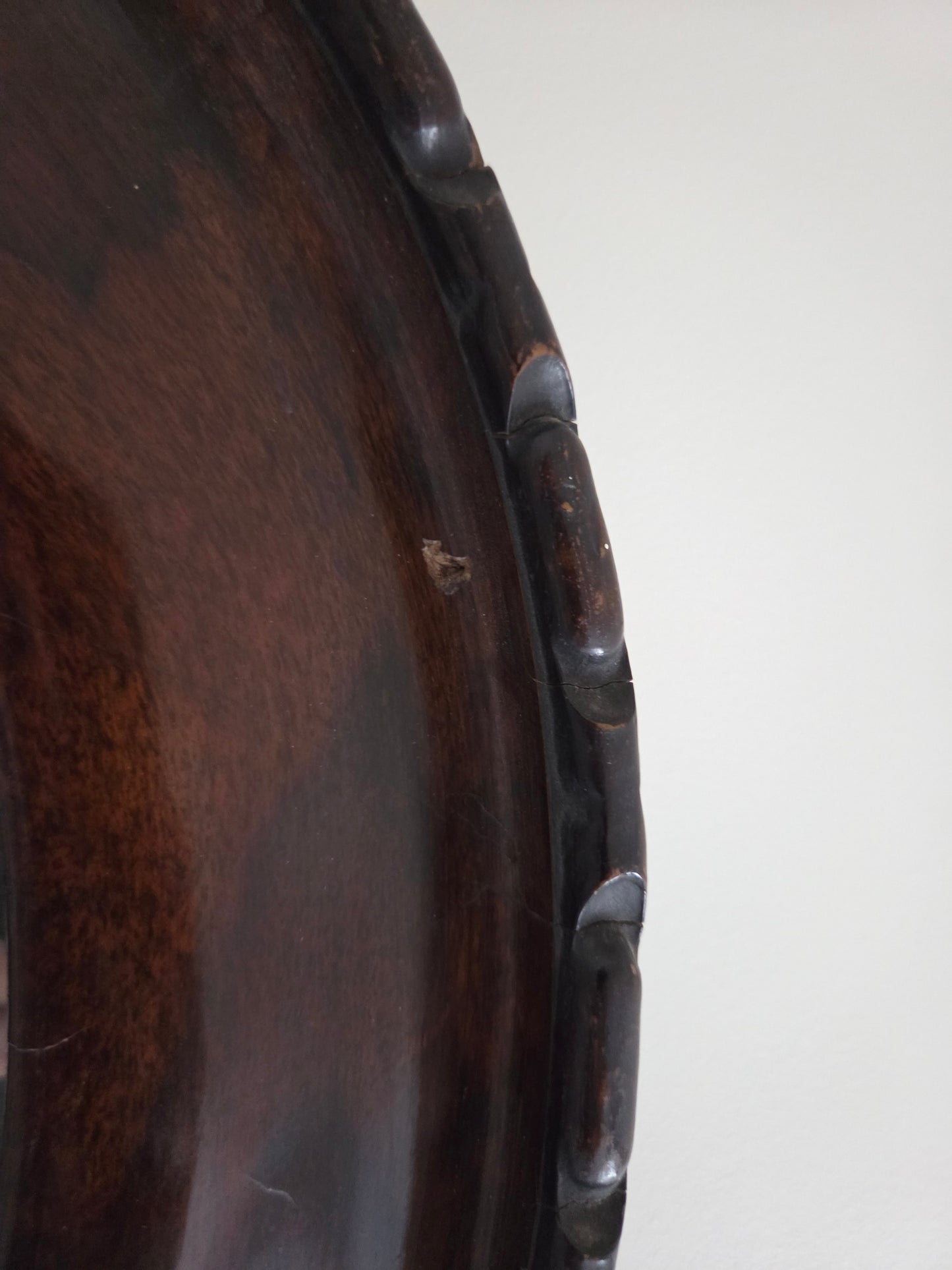 Vintage Oval Veneer Mirror