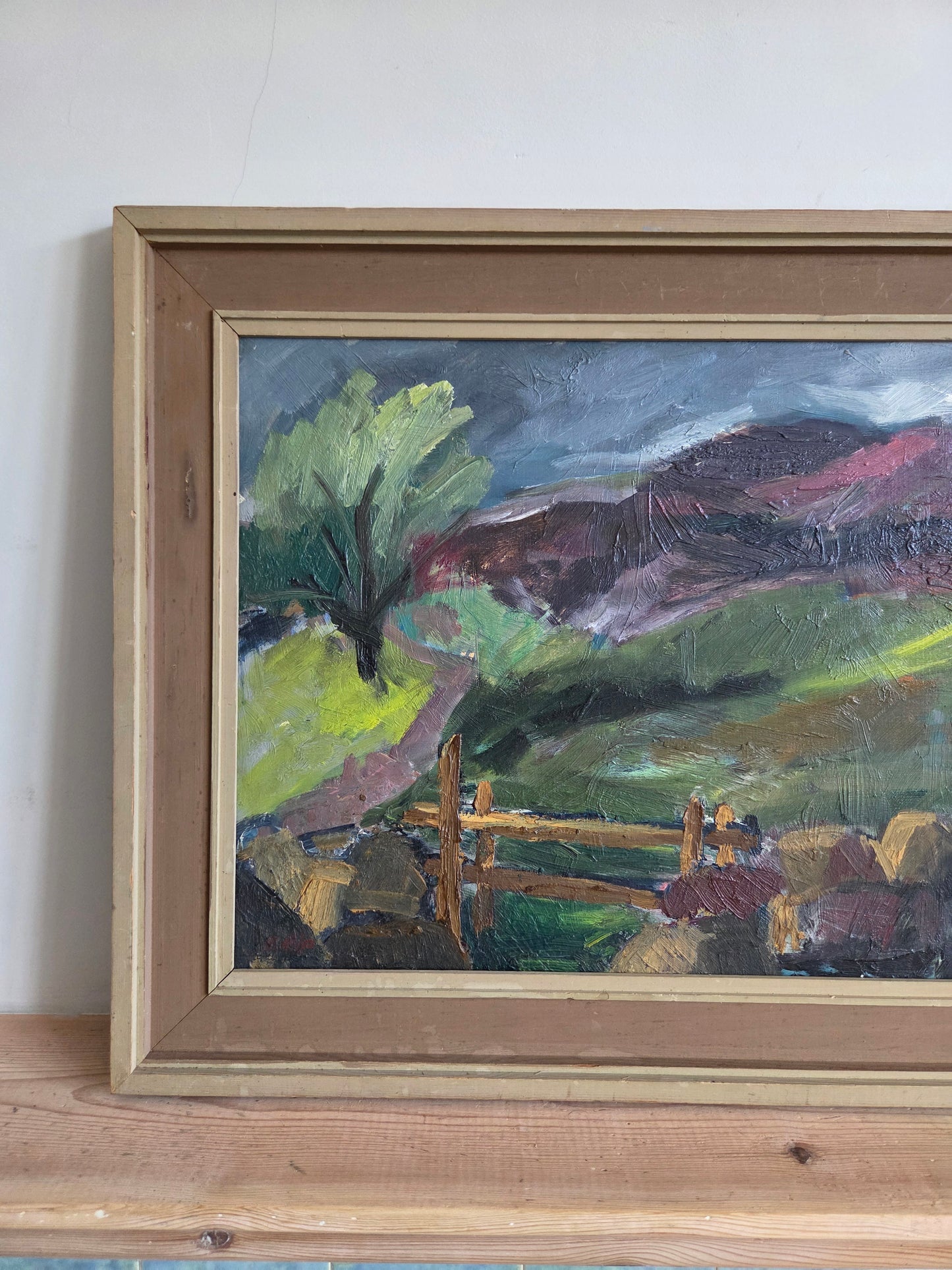 Swedish Oil Painting of Dark Landscape