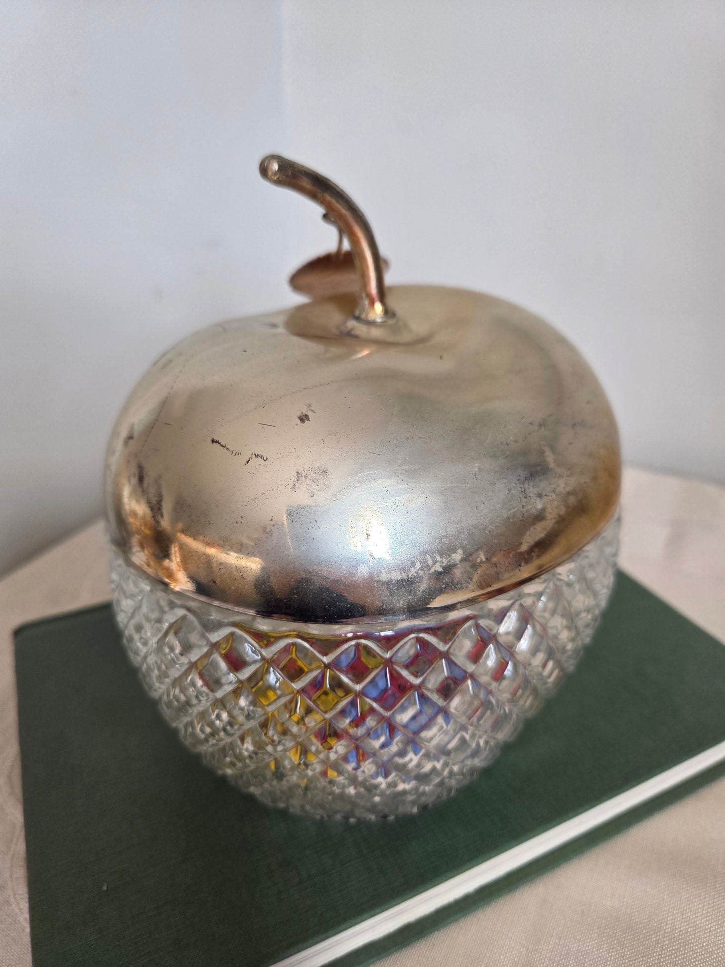 Vintage Glass and Silver Apple