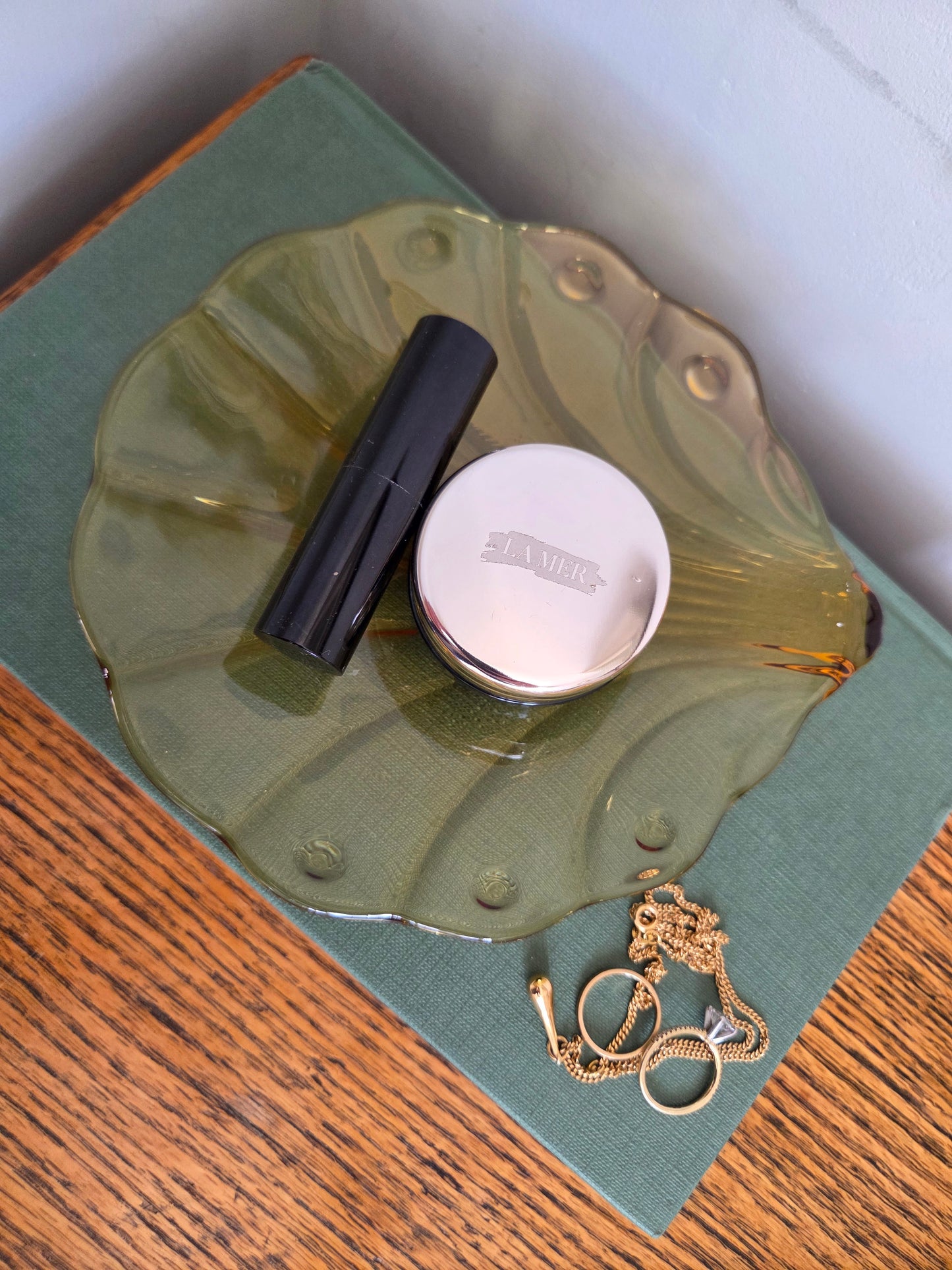 Vintage Amber Shell Dish