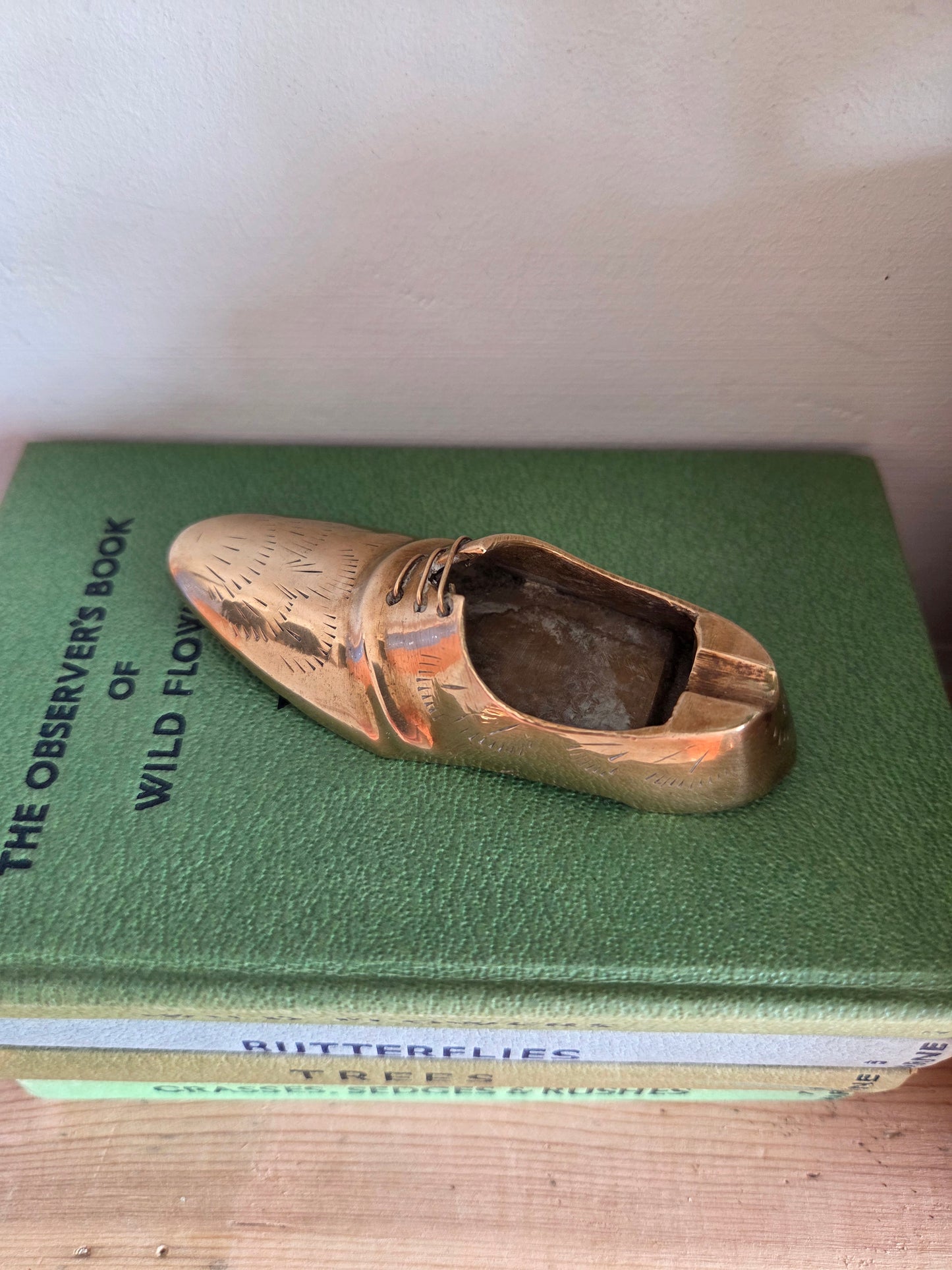 Vintage Indian Brass Shoe with Laces