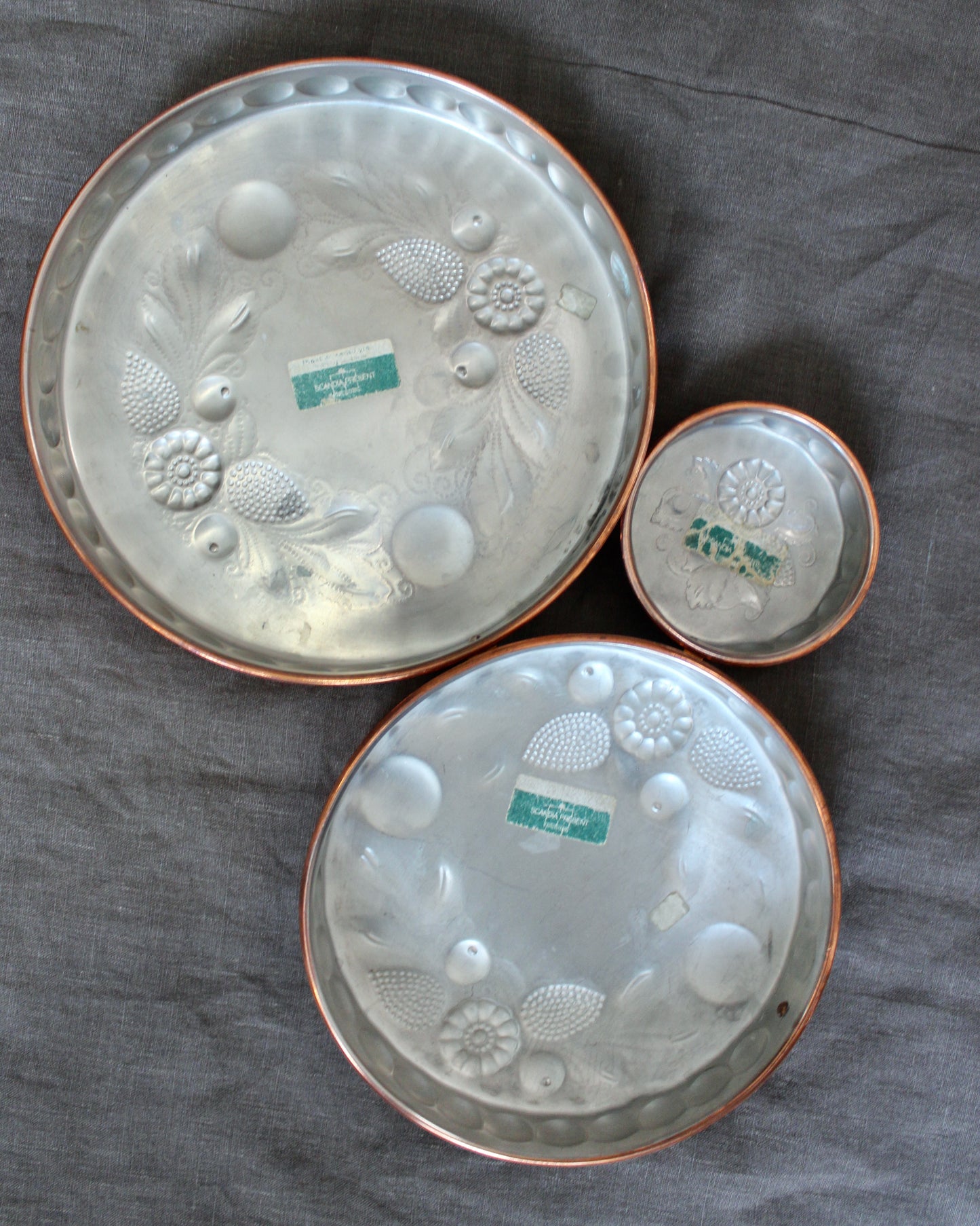 Set of Three Vintage Swedish Copper Moulds by Scandia