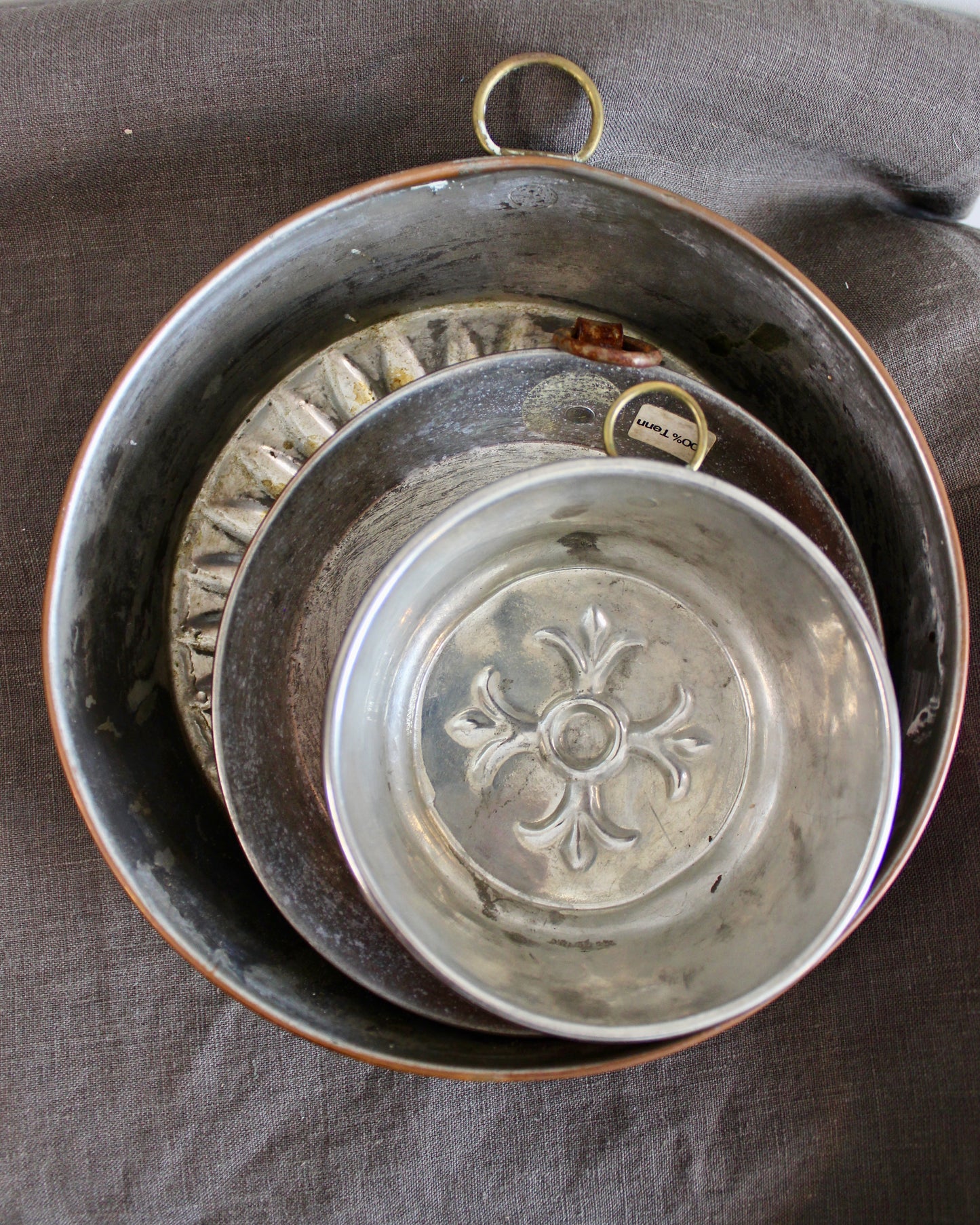Set of Three Antique Swedish Copper Moulds