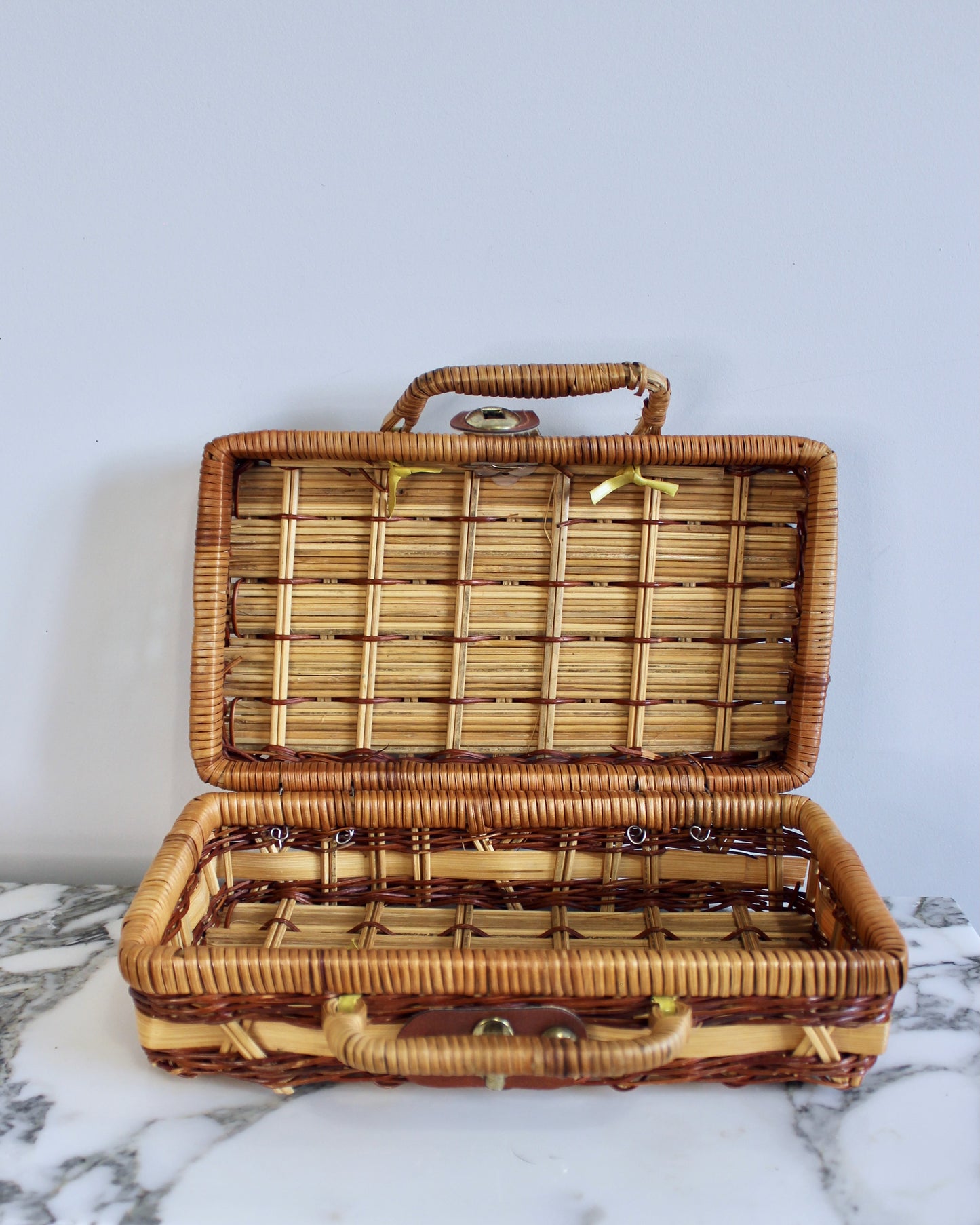 Small Vintage Wicker Briefcase