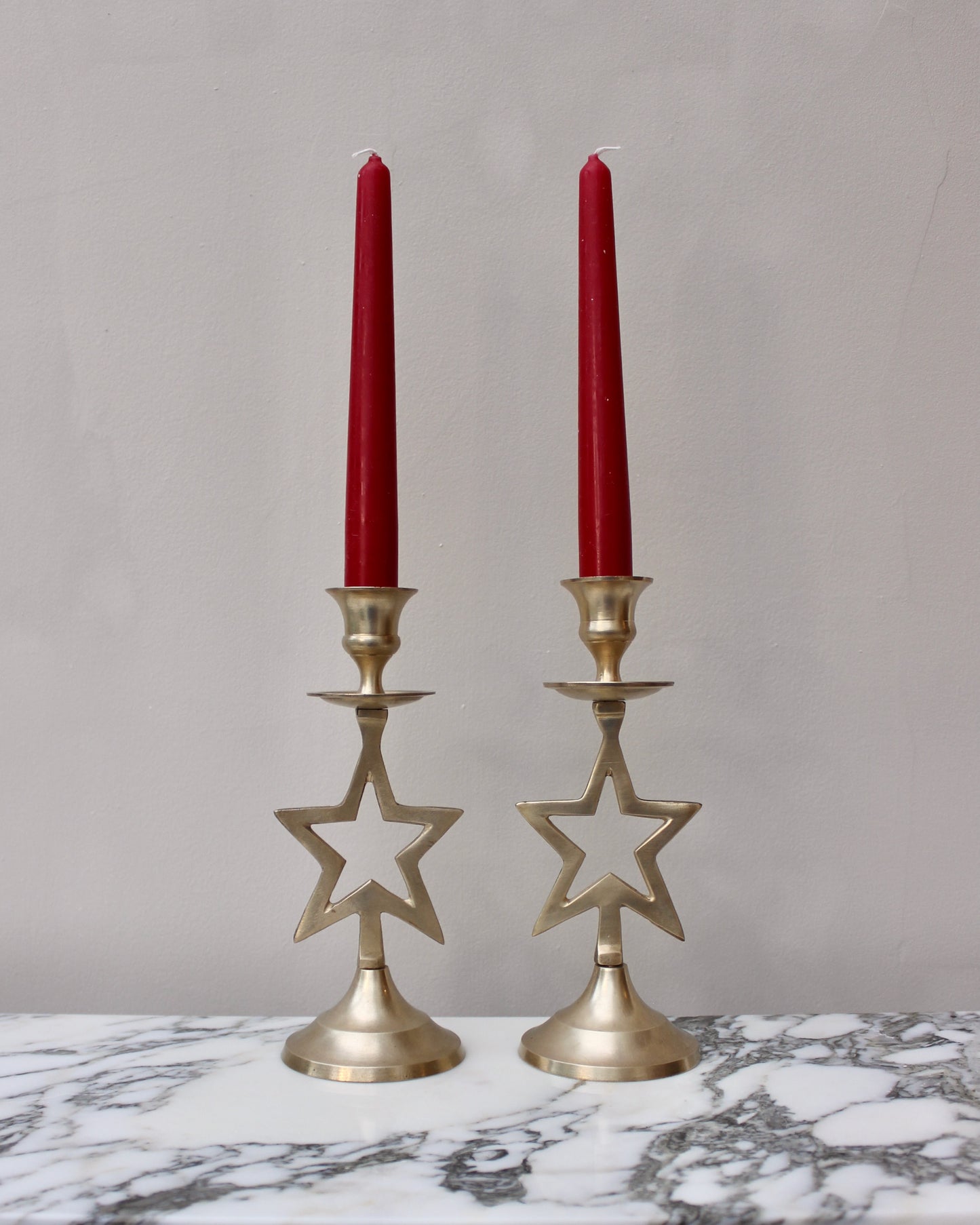 Brass Star Candlesticks