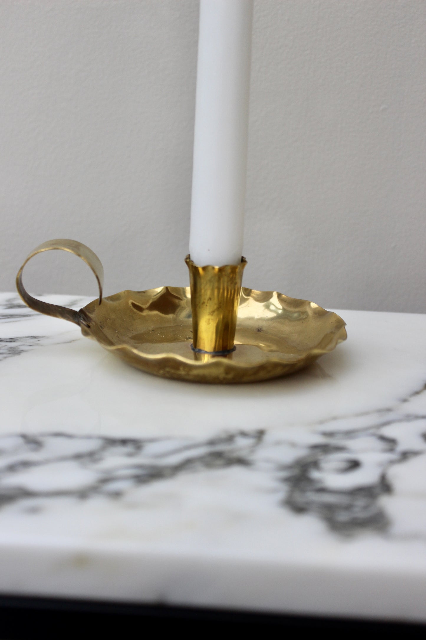 Brass Frill Edge Candlestick