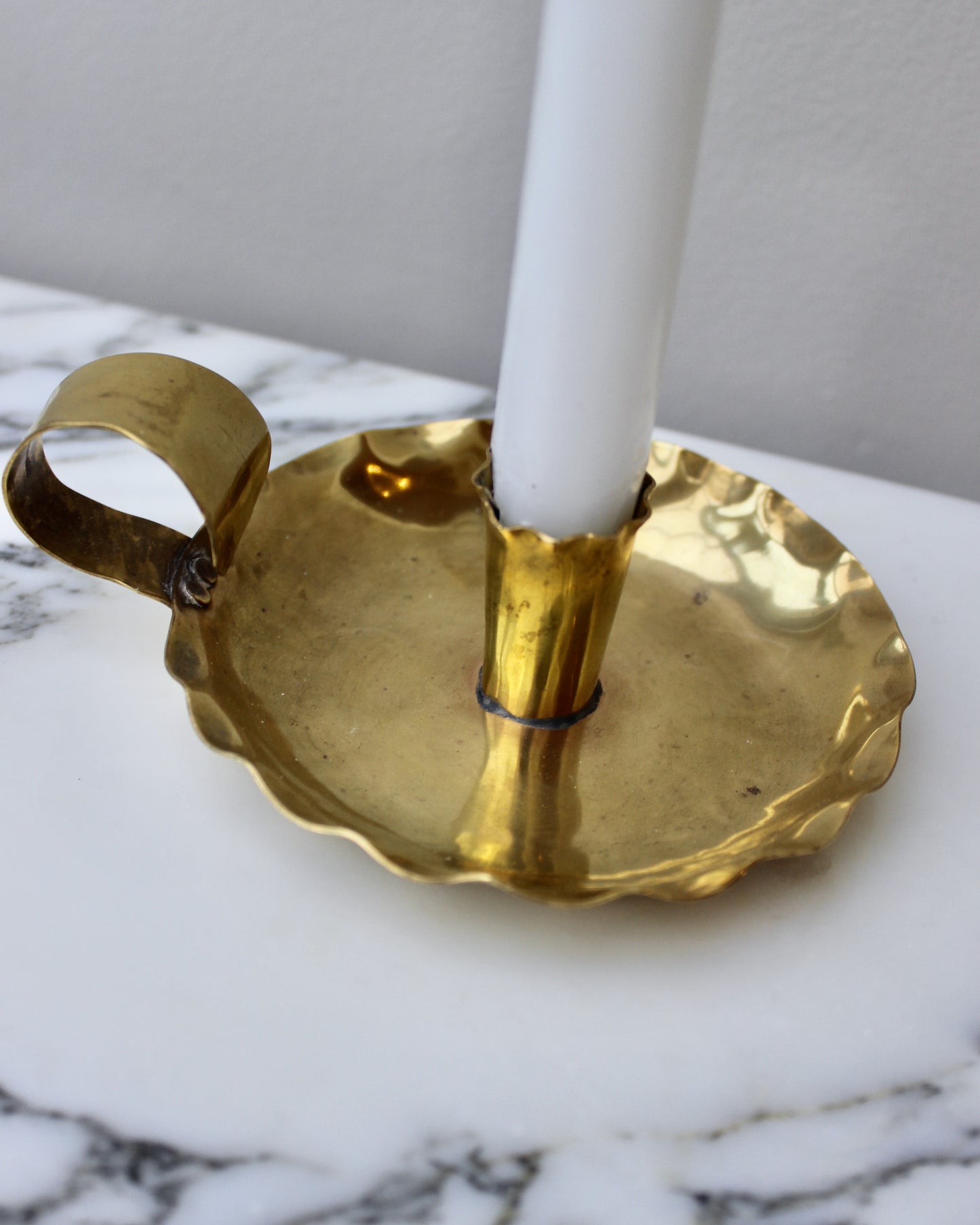 Brass Frill Edge Candlestick
