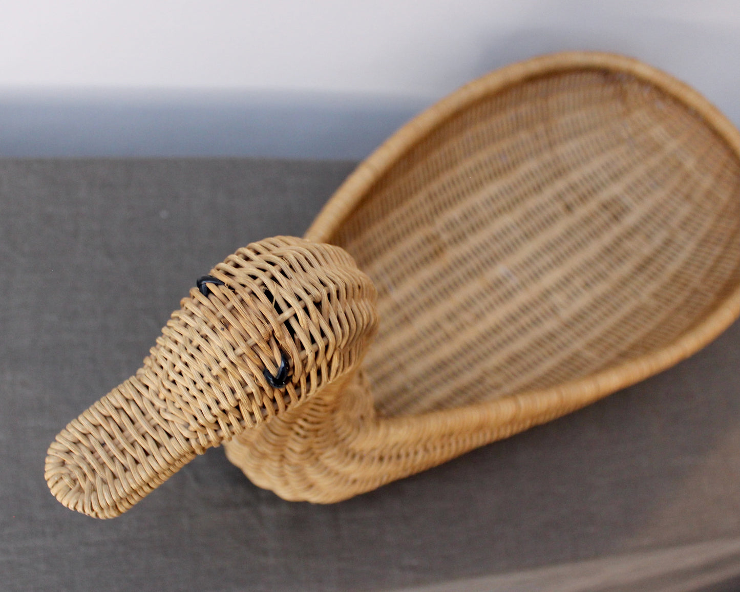 Large Vintage Wicker Duck