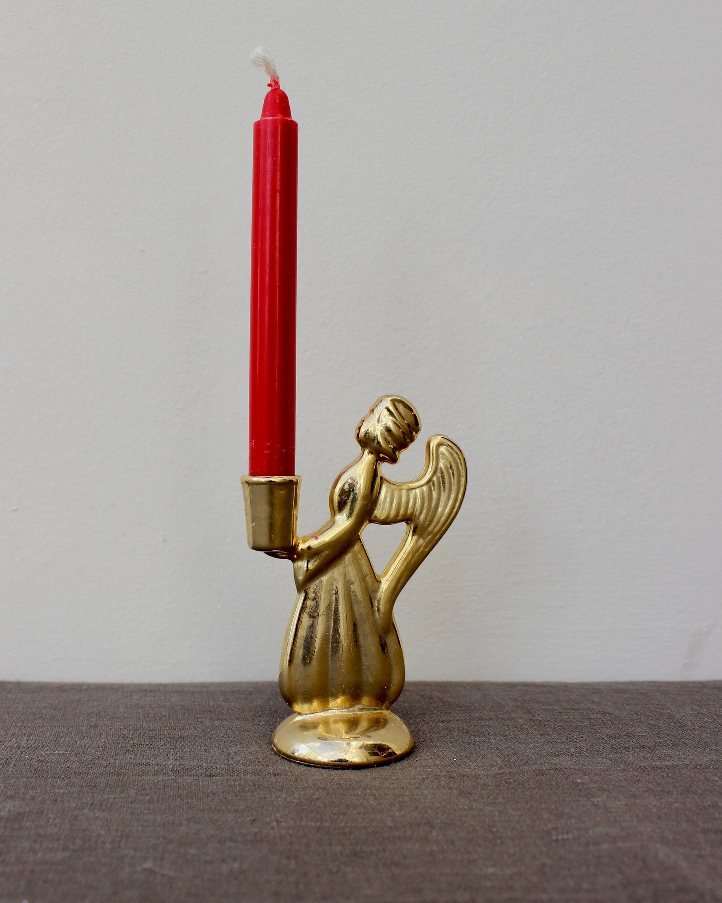 Swedish Brass Angel Candle Holder