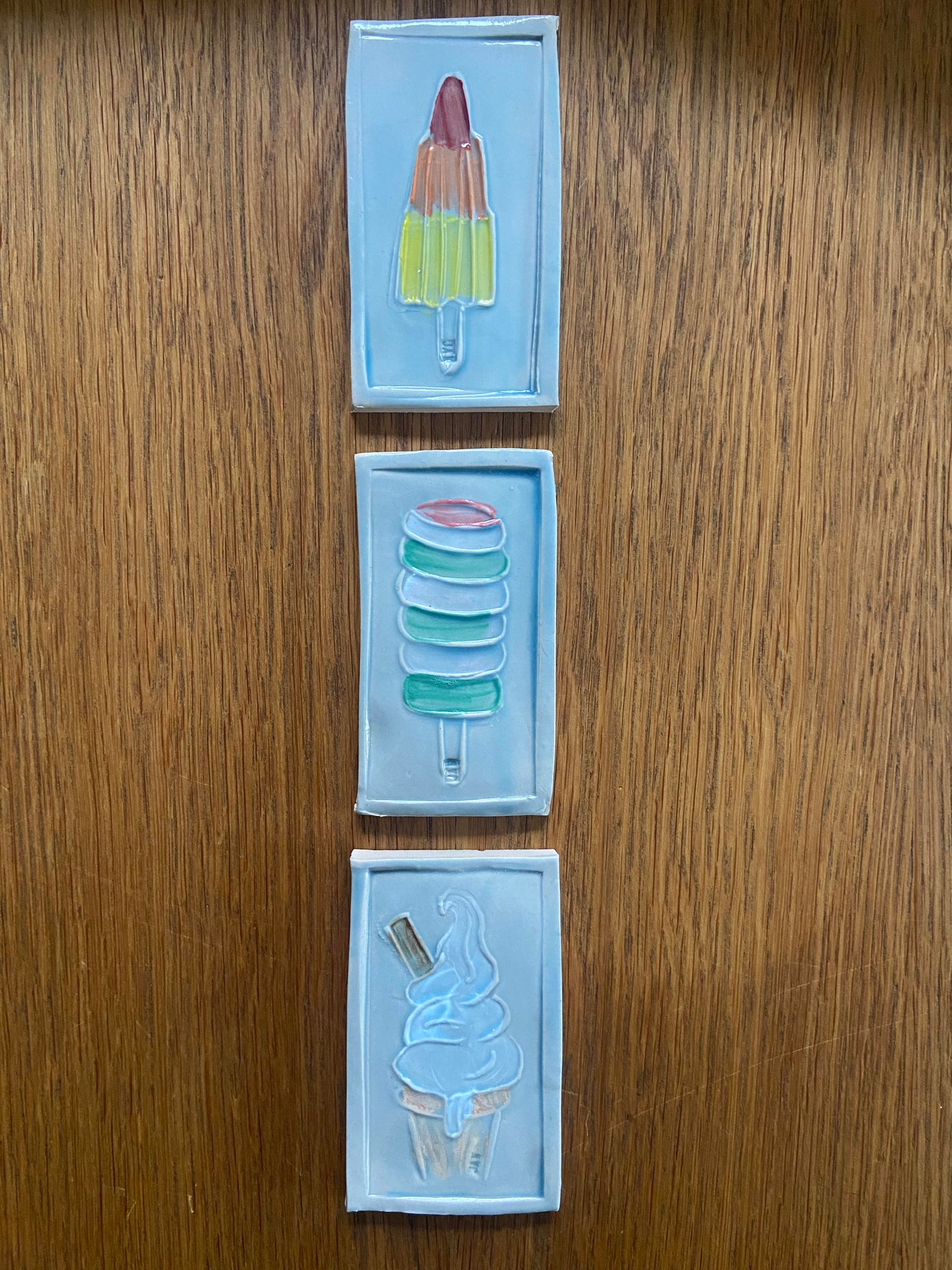 Set of 3 Iconic Ice Tiles 004 by Jaw Ceramics