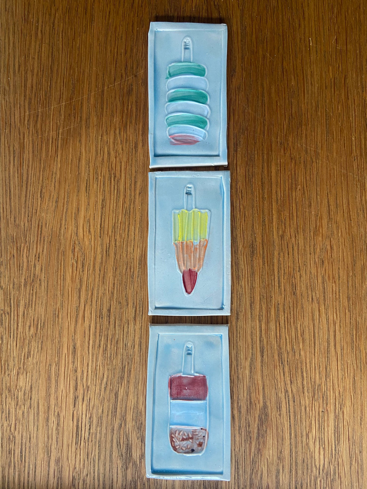 Set of 3 Iconic Ice Tiles 006 by Jaw Ceramics