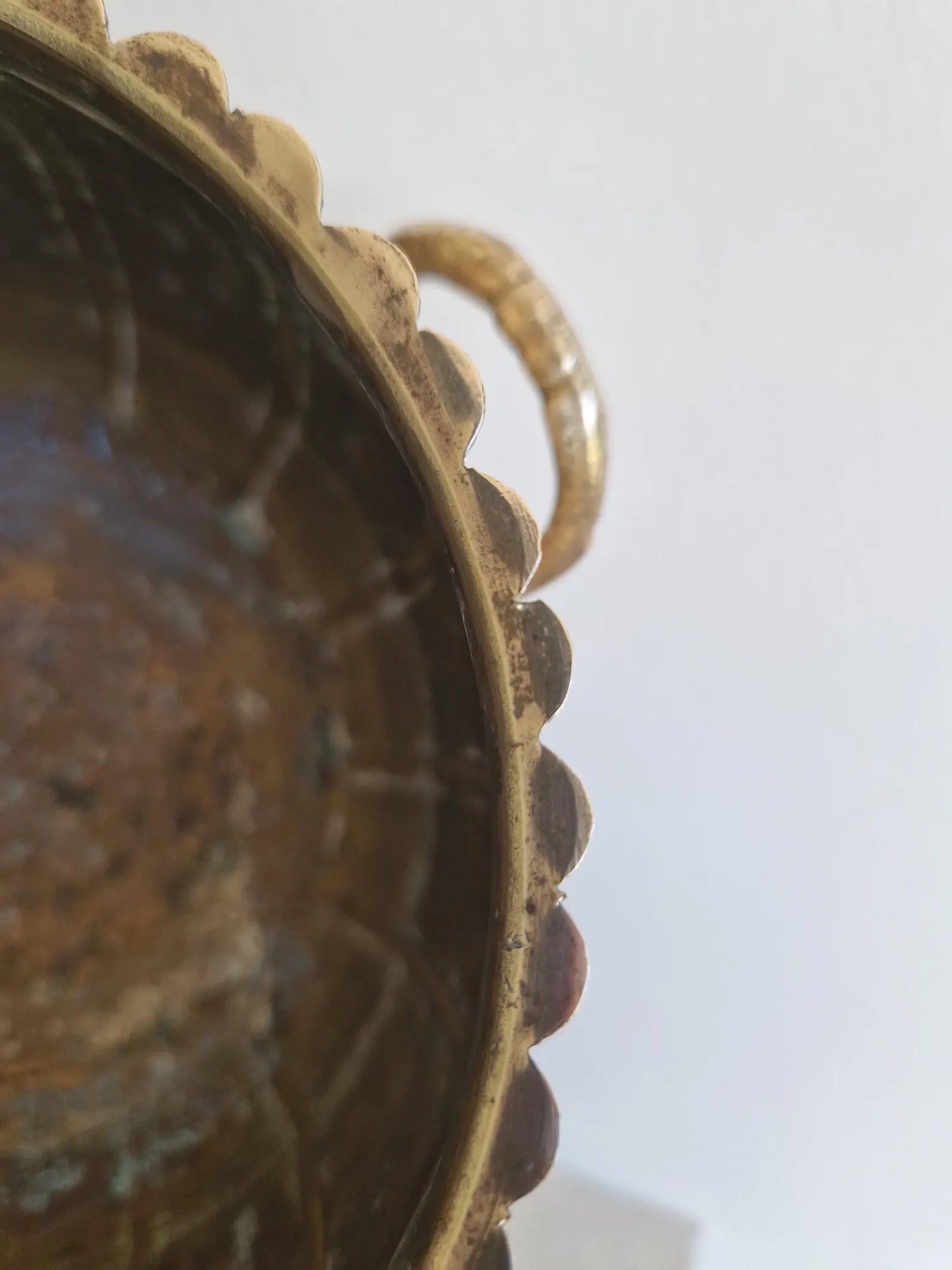 Antique Brass Footed Planter