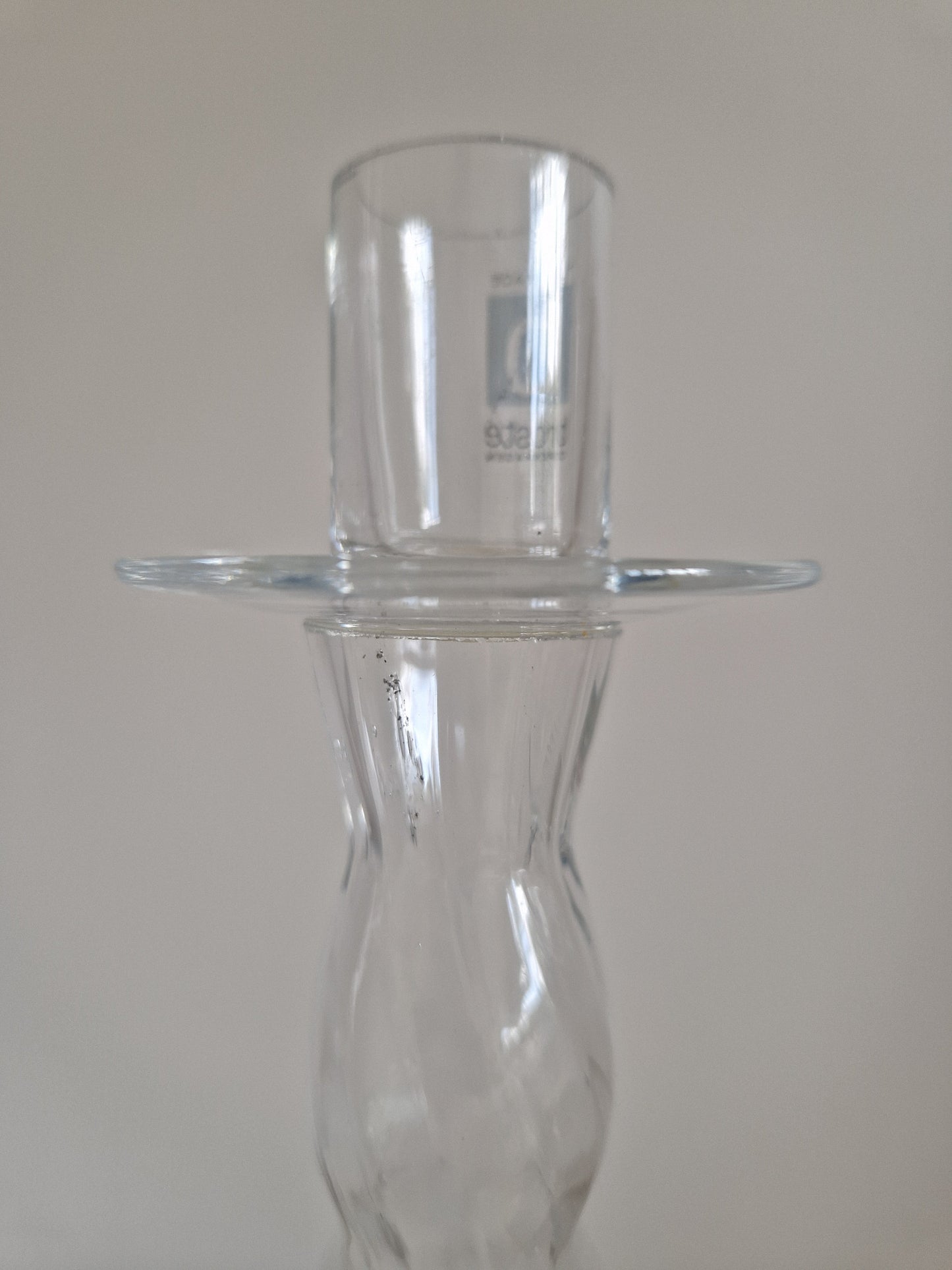 Pair Of Vintage Glass Candlesticks by Broste Copenhagen
