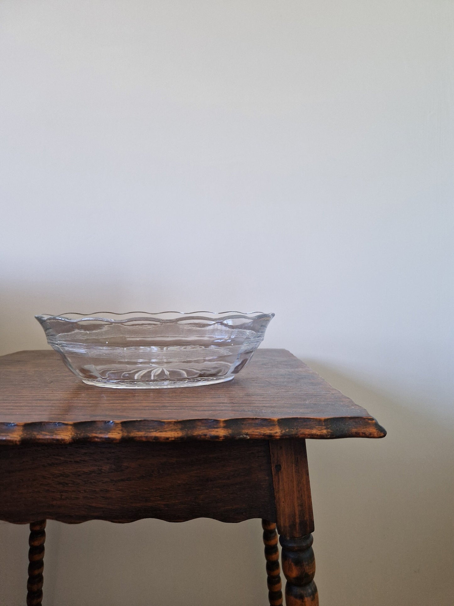 Glass Bowl with Scallop Detail