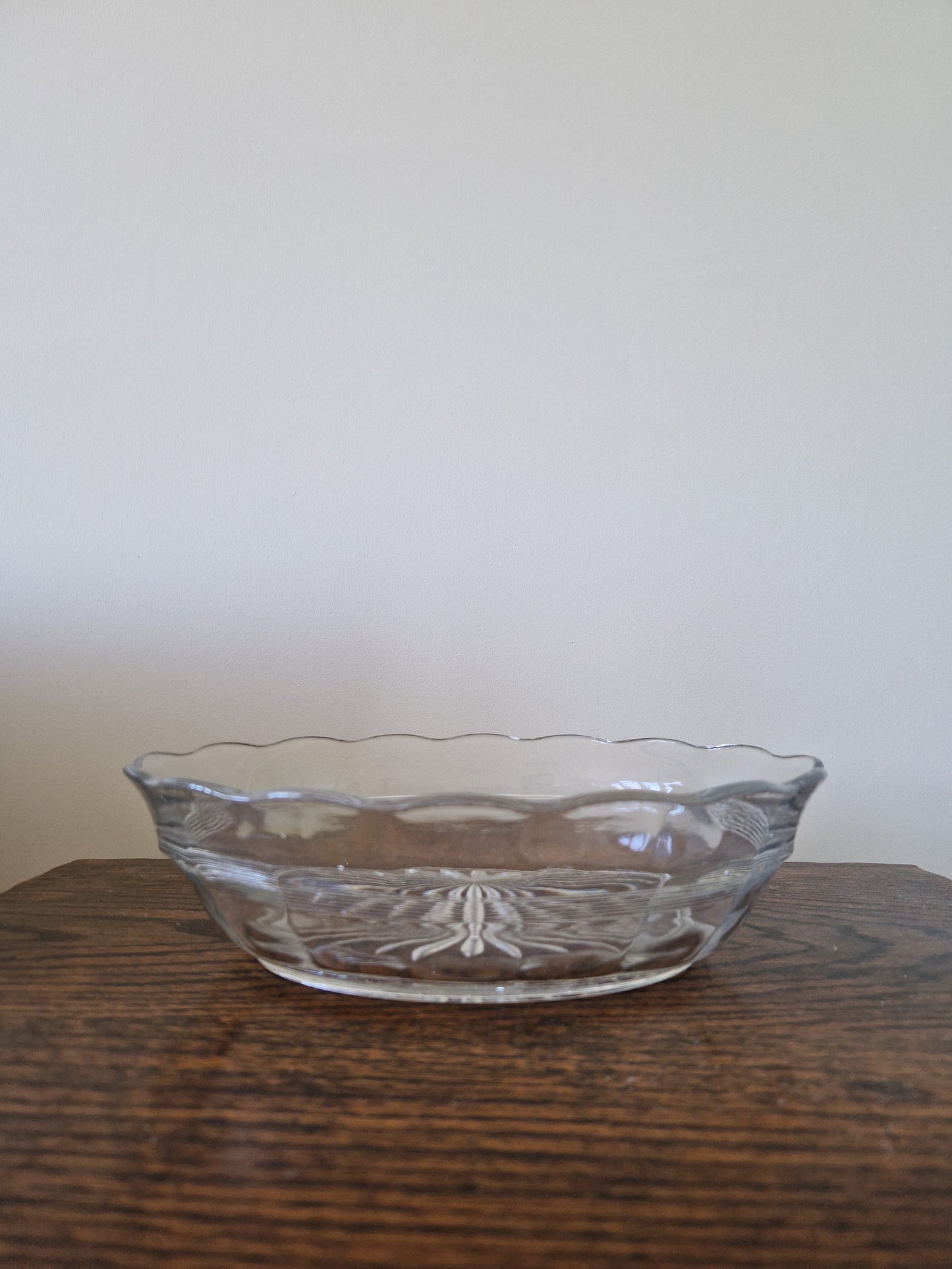 Glass Bowl with Scallop Detail