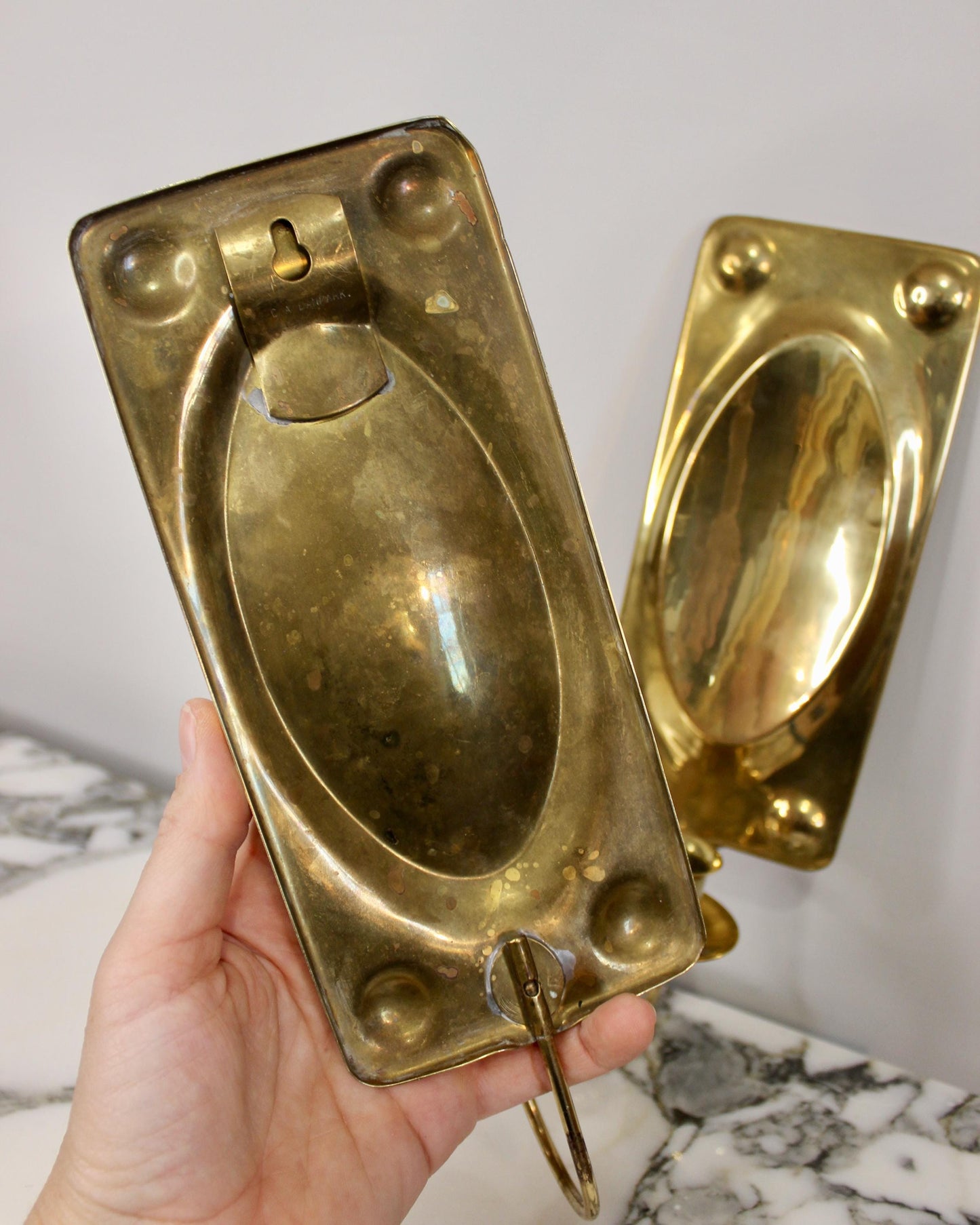 Pair of Mid-Century Swedish Brass Sconces
