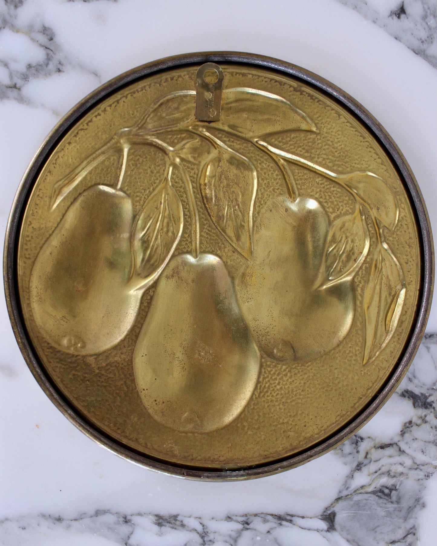 Brass Wall Plaque with Pear Design
