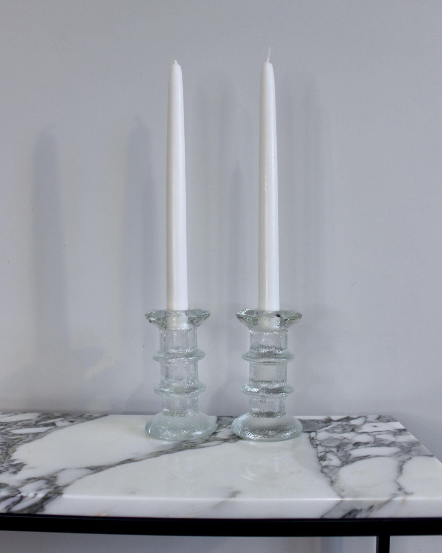 Pair of Vintage Art Glass Candlesticks
