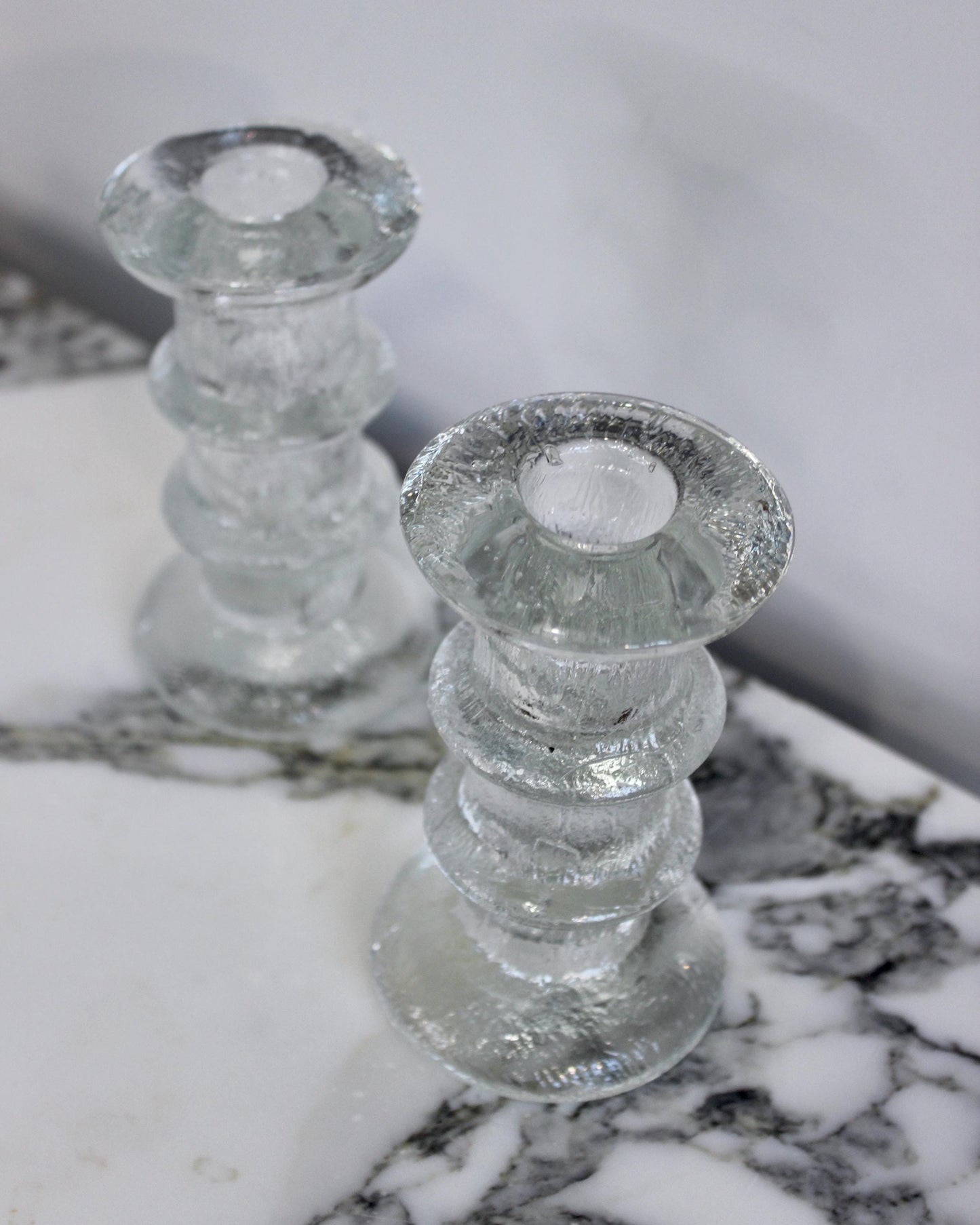 Pair of Vintage Art Glass Candlesticks