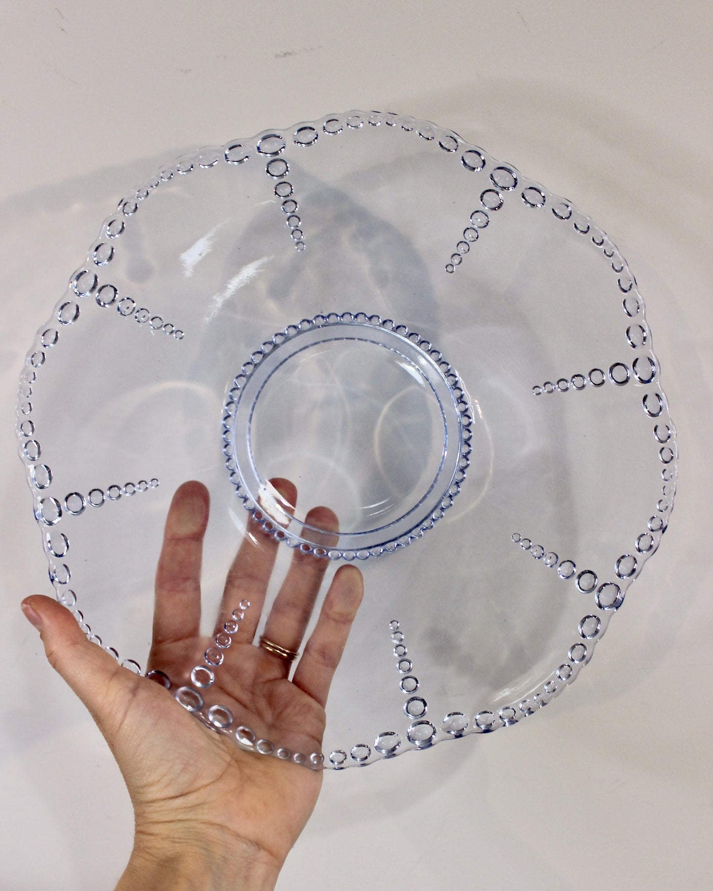 A Set of Blue Beaded Edge Serveware
