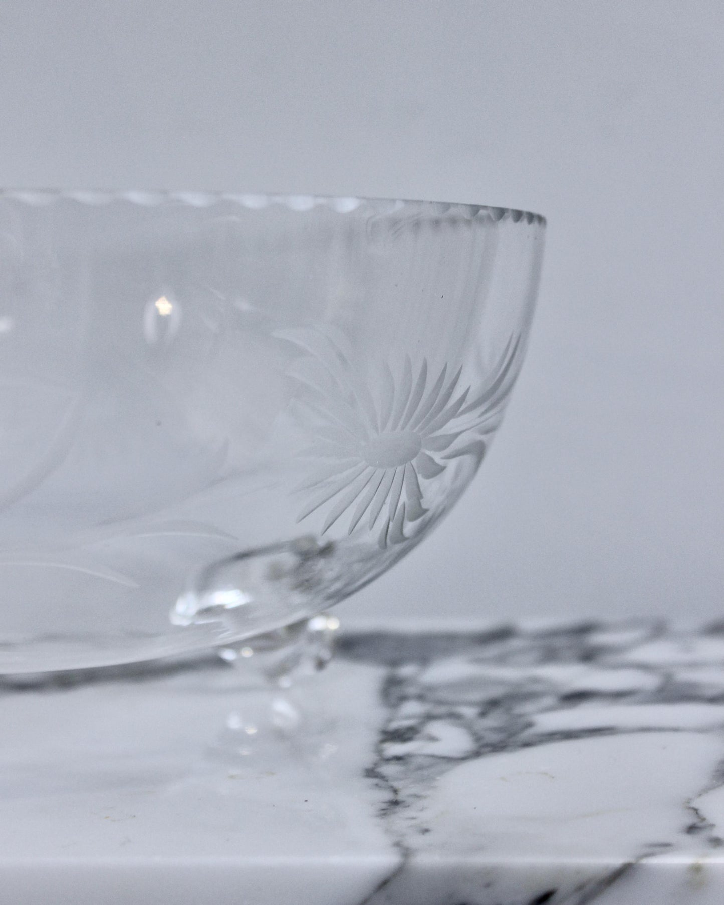 Etched Glass Serving Bowls