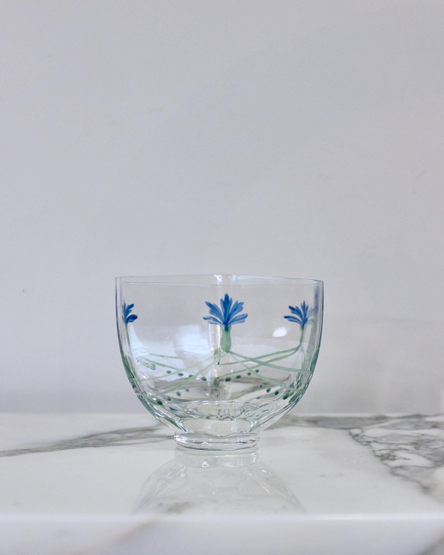 Orrefors Sweden Hand Painted Glass Bowl