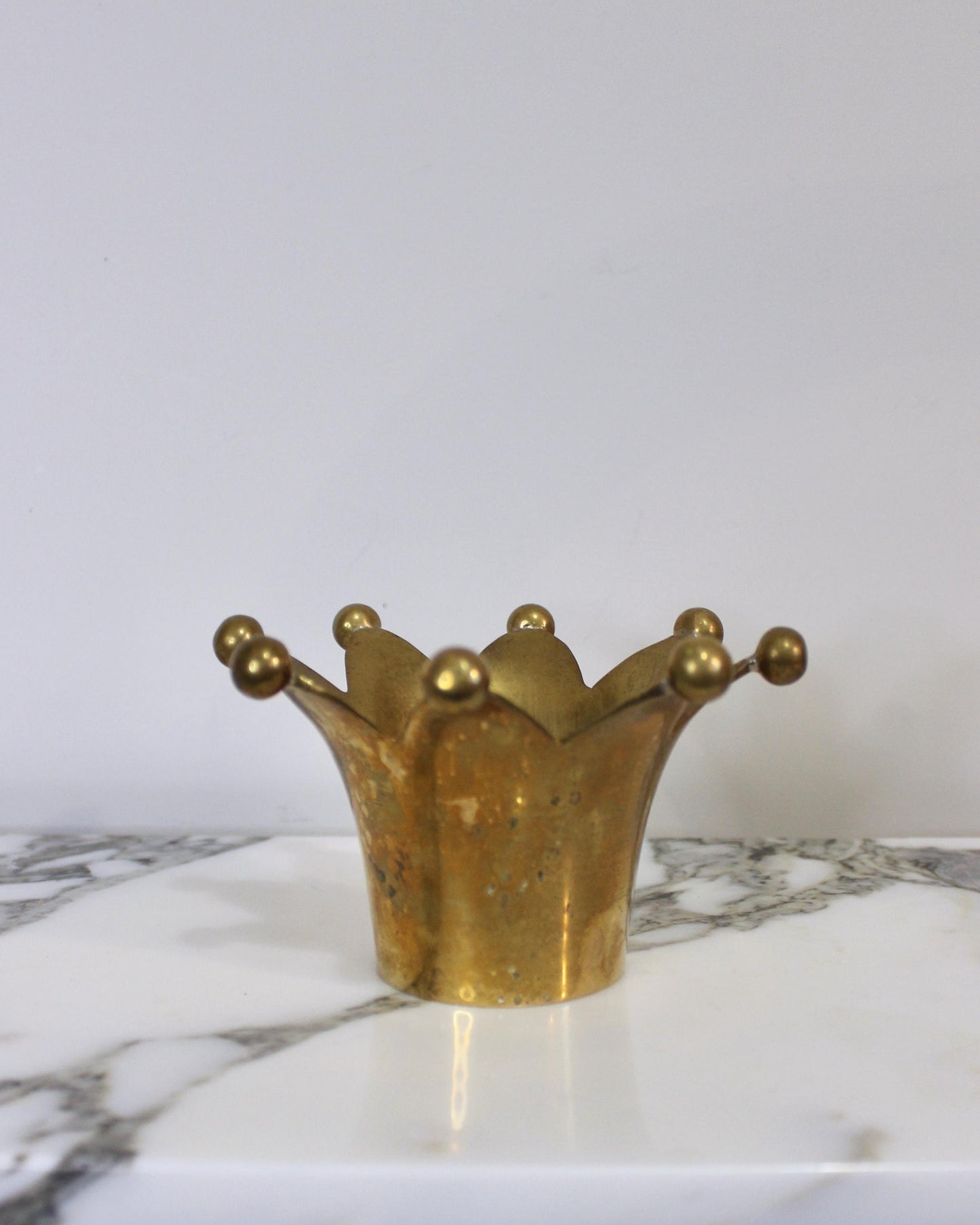 Swedish Brass Crown Tealight Holder or Trinket Pot