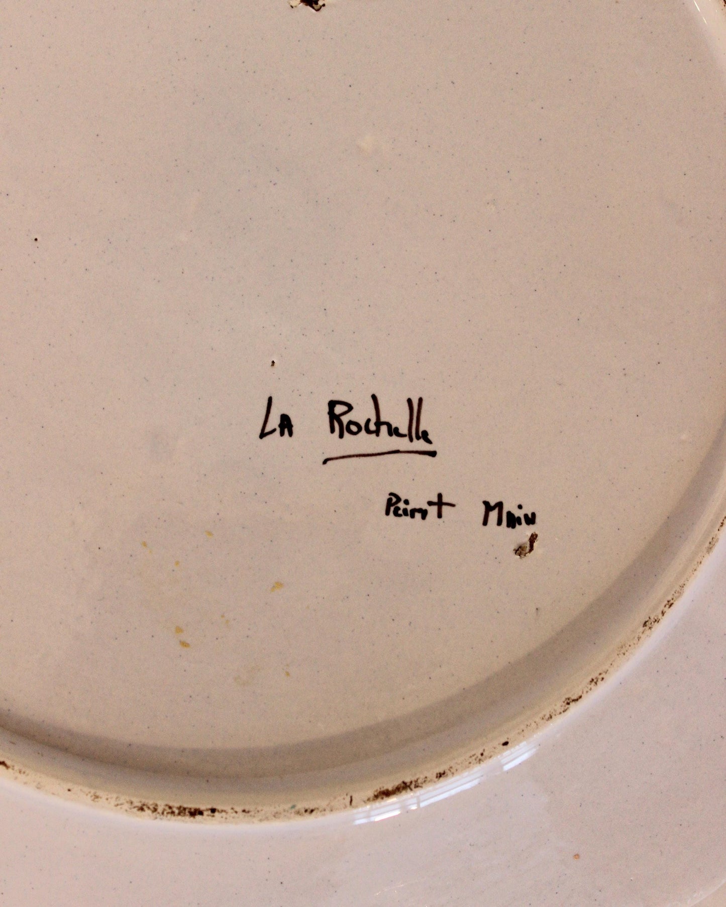 Antique 18th Century Hand Painted La Rochelle Plate