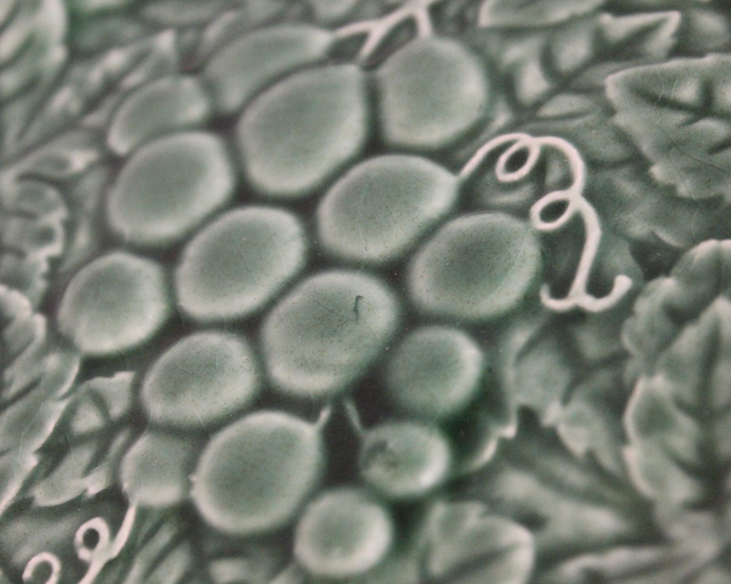 Majolica Bordallo Pinheiro Plate with Grape Motif