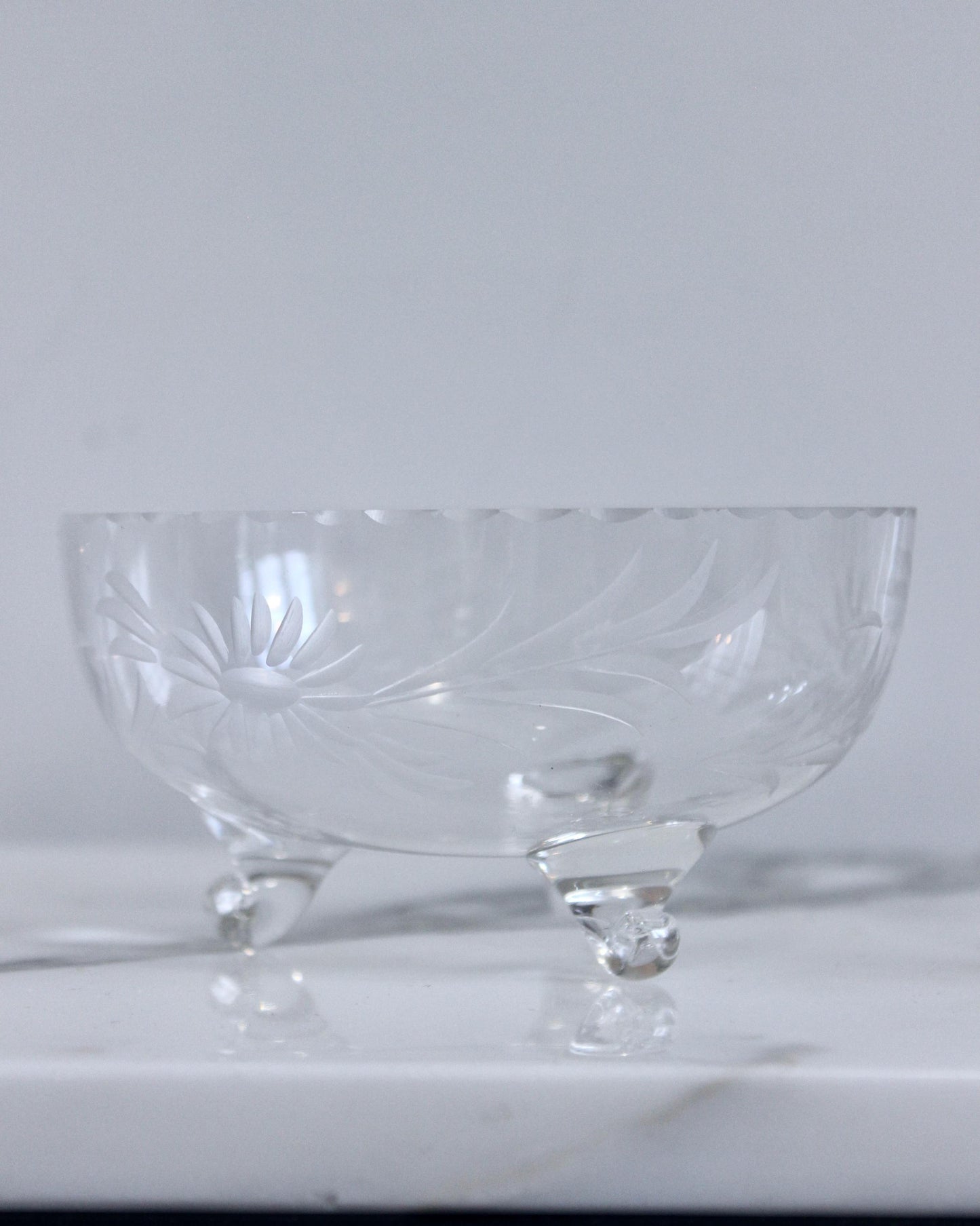 Etched Glass Serving Bowls