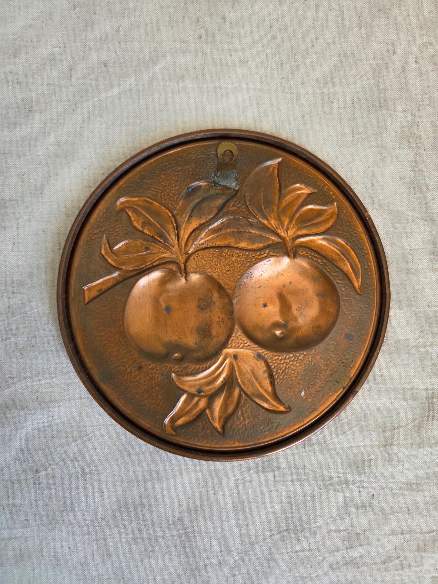 Vintage Copper Apple Wall Plaque