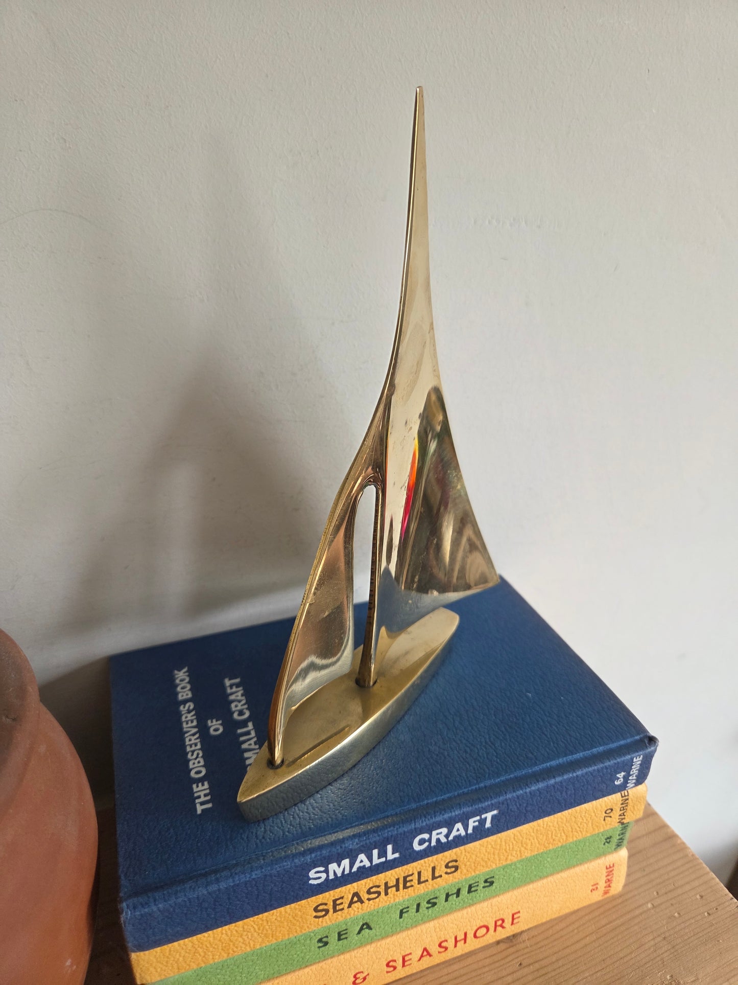 Vintage Brass Sail Boat Yacht Ornament